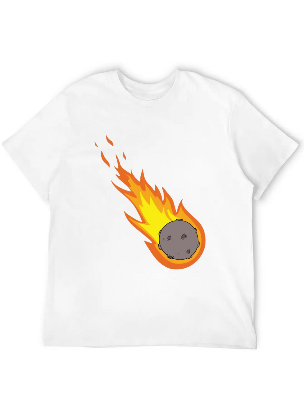 Flaming Meteor Comet Space Unisex Casual T-Shirt – Clean Design For Daily Comfort