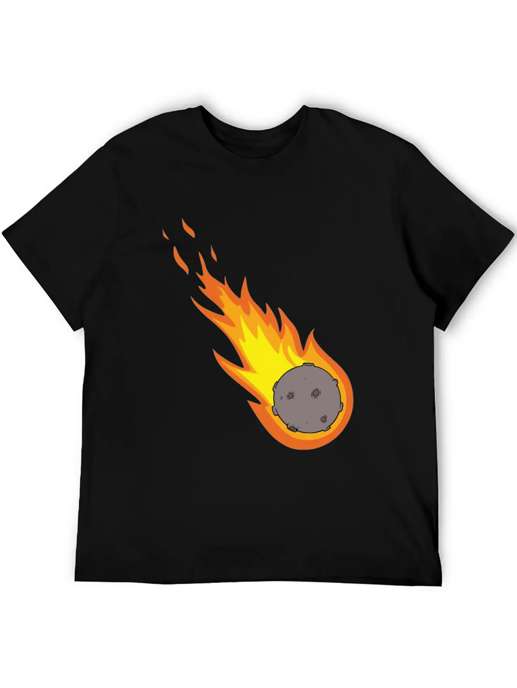 Flaming Meteor Comet Space Unisex Casual T-Shirt – Clean Design For Daily Comfort