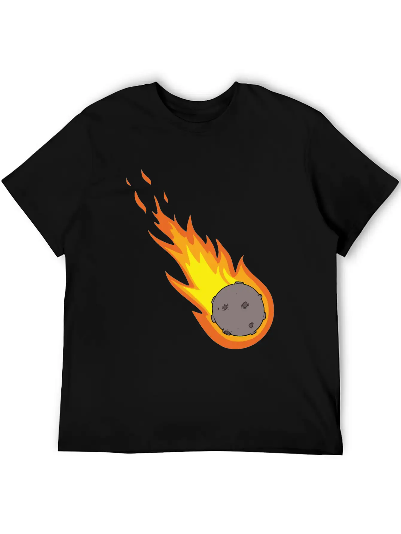 Flaming Meteor Comet Space Unisex Casual T-Shirt – Clean Design For Daily Comfort