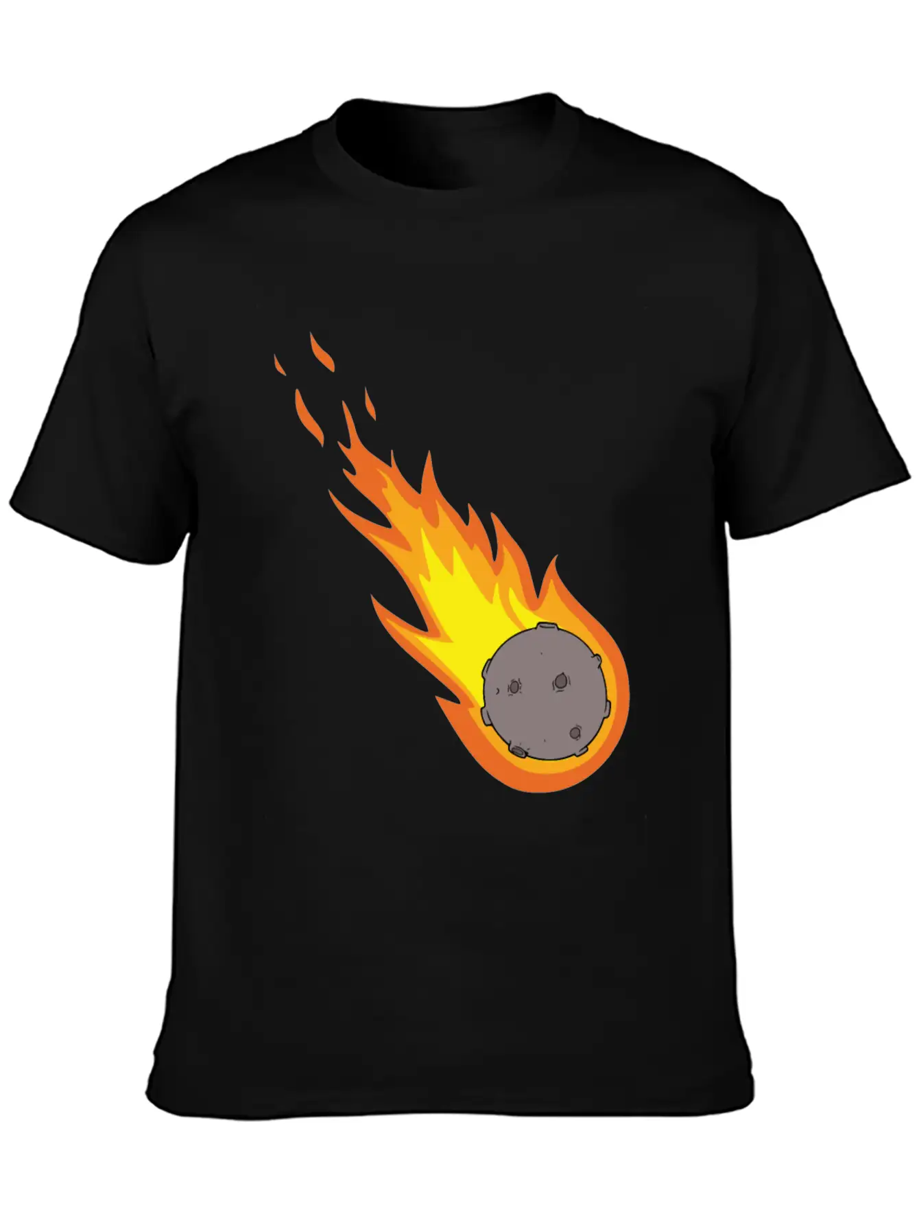 Flaming Meteor Comet Space Unisex Casual T-Shirt – Clean Design For Daily Comfort