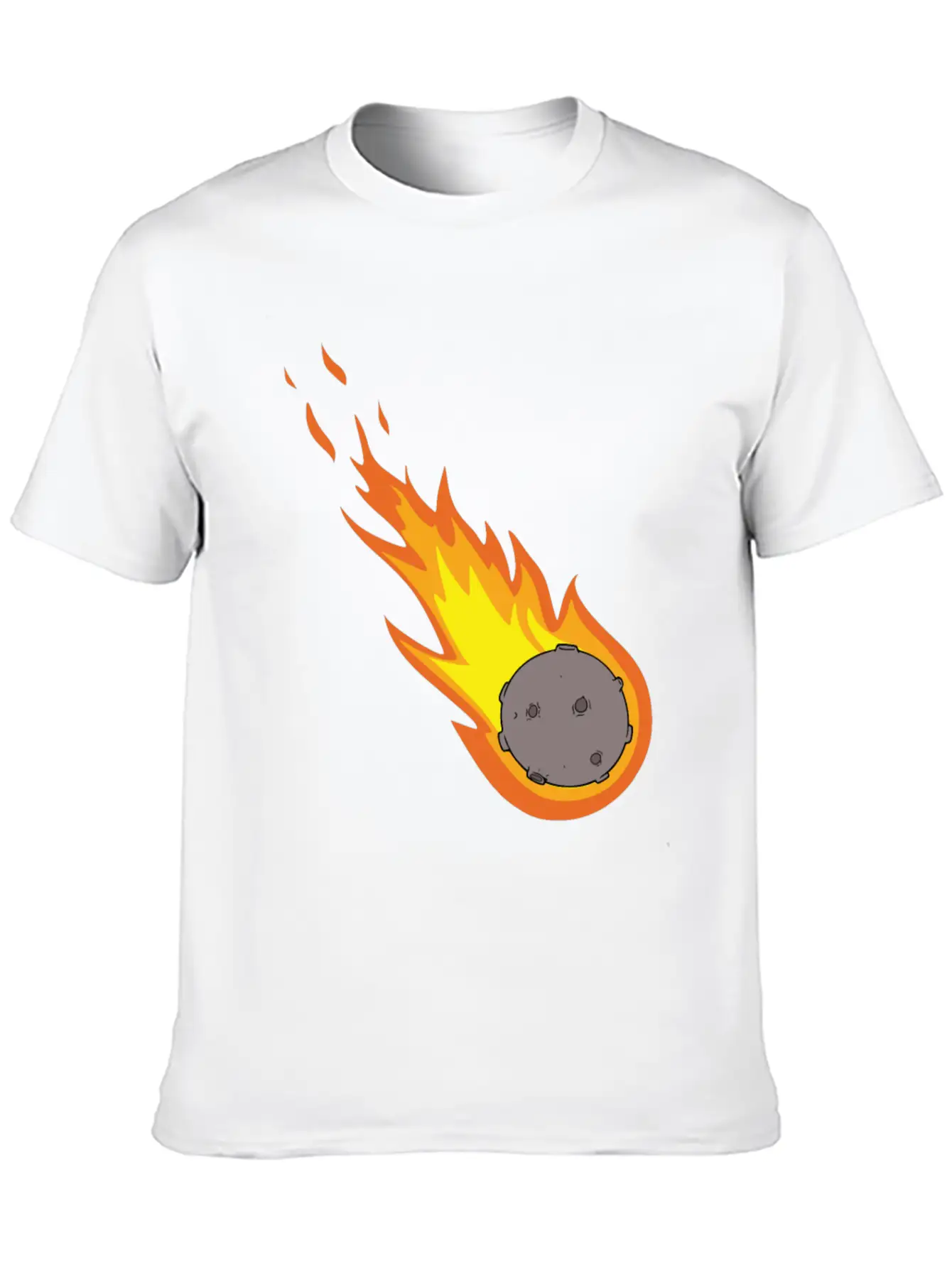 Flaming Meteor Comet Space Unisex Casual T-Shirt – Clean Design For Daily Comfort