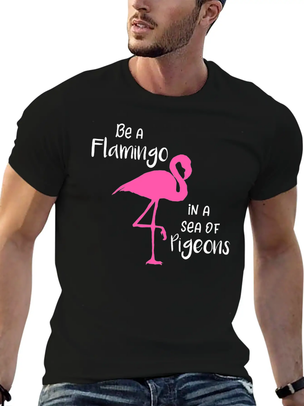 Flamingo Be A Flamingo In A Sea Of Pigeons Classic Cotton Tee – Unisex Comfort For Any Season