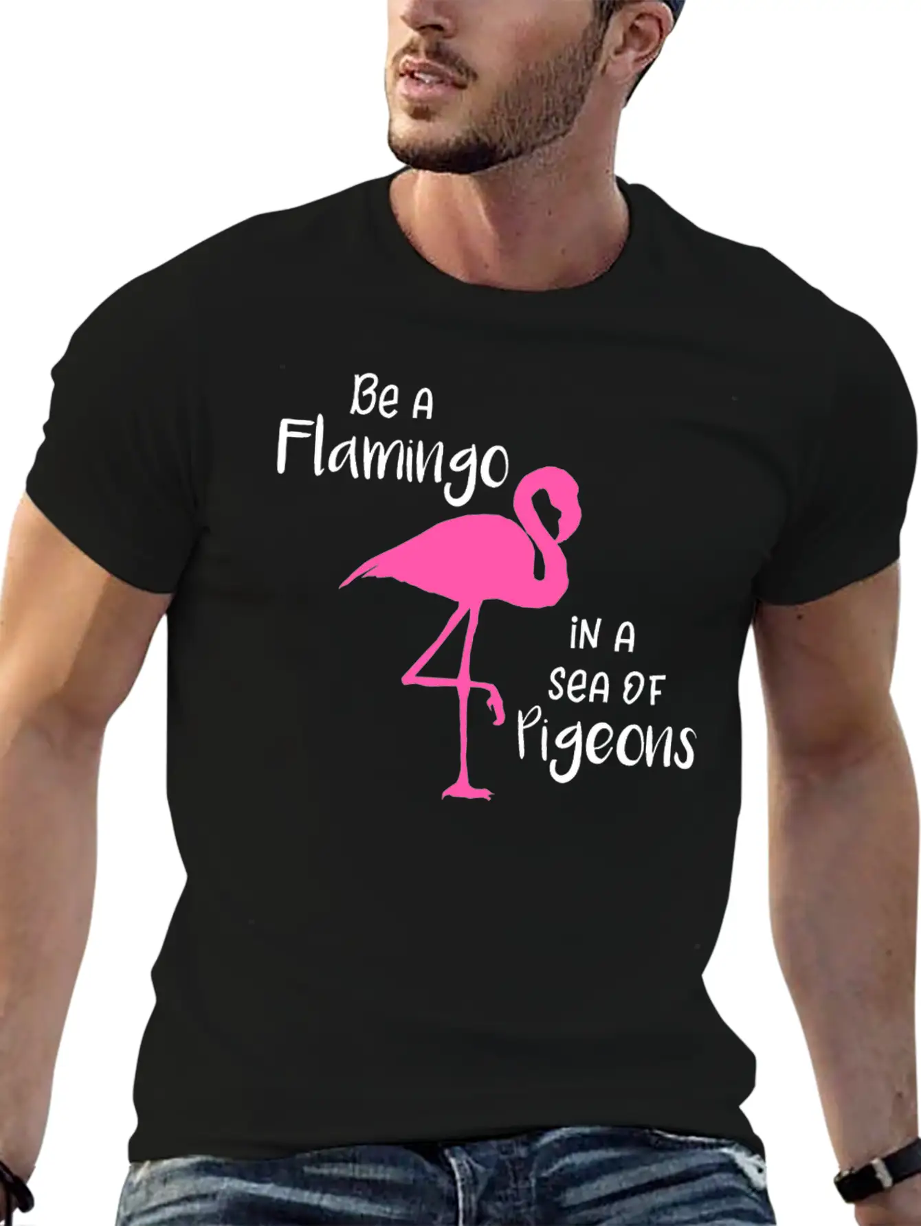 Flamingo Be A Flamingo In A Sea Of Pigeons Classic Cotton Tee – Unisex Comfort For Any Season