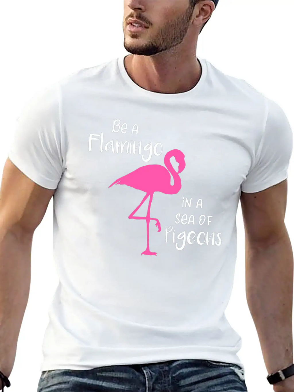 Flamingo Be A Flamingo In A Sea Of Pigeons Classic Cotton Tee – Unisex Comfort For Any Season