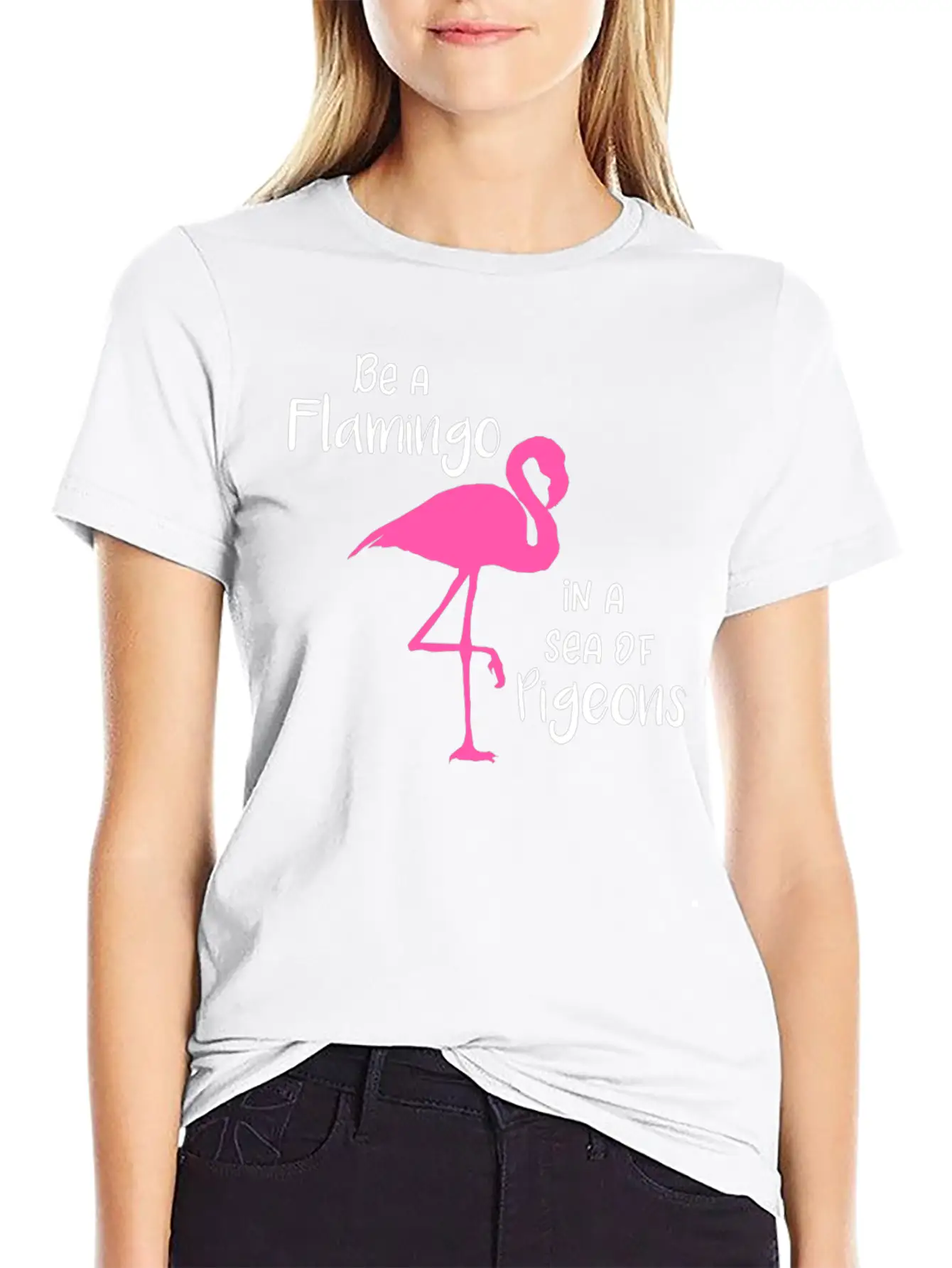 Flamingo Be A Flamingo In A Sea Of Pigeons Classic Cotton Tee – Unisex Comfort For Any Season