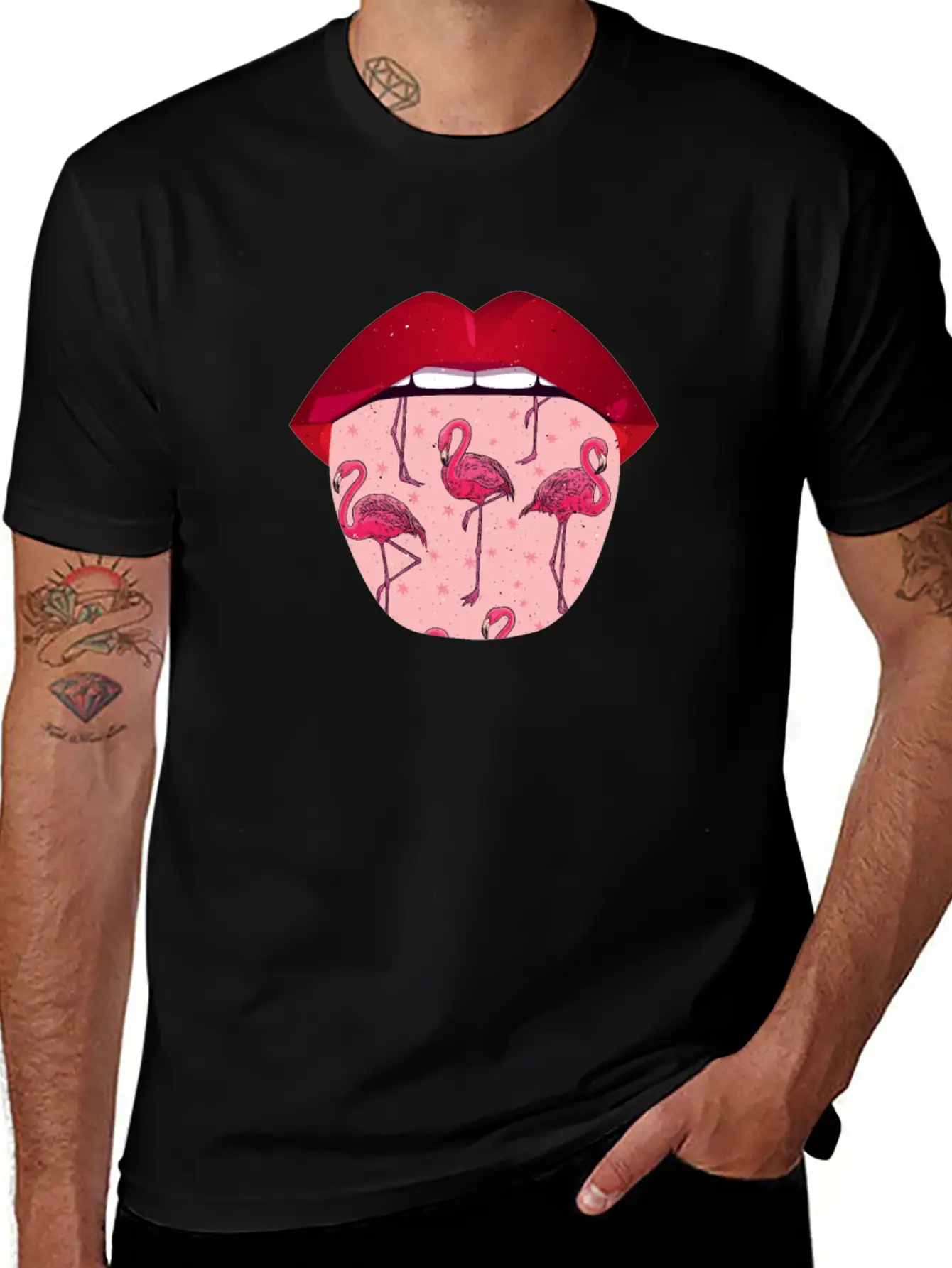 Flamingo Lips Relaxed Everyday Tee – Lightweight And Durable Cotton