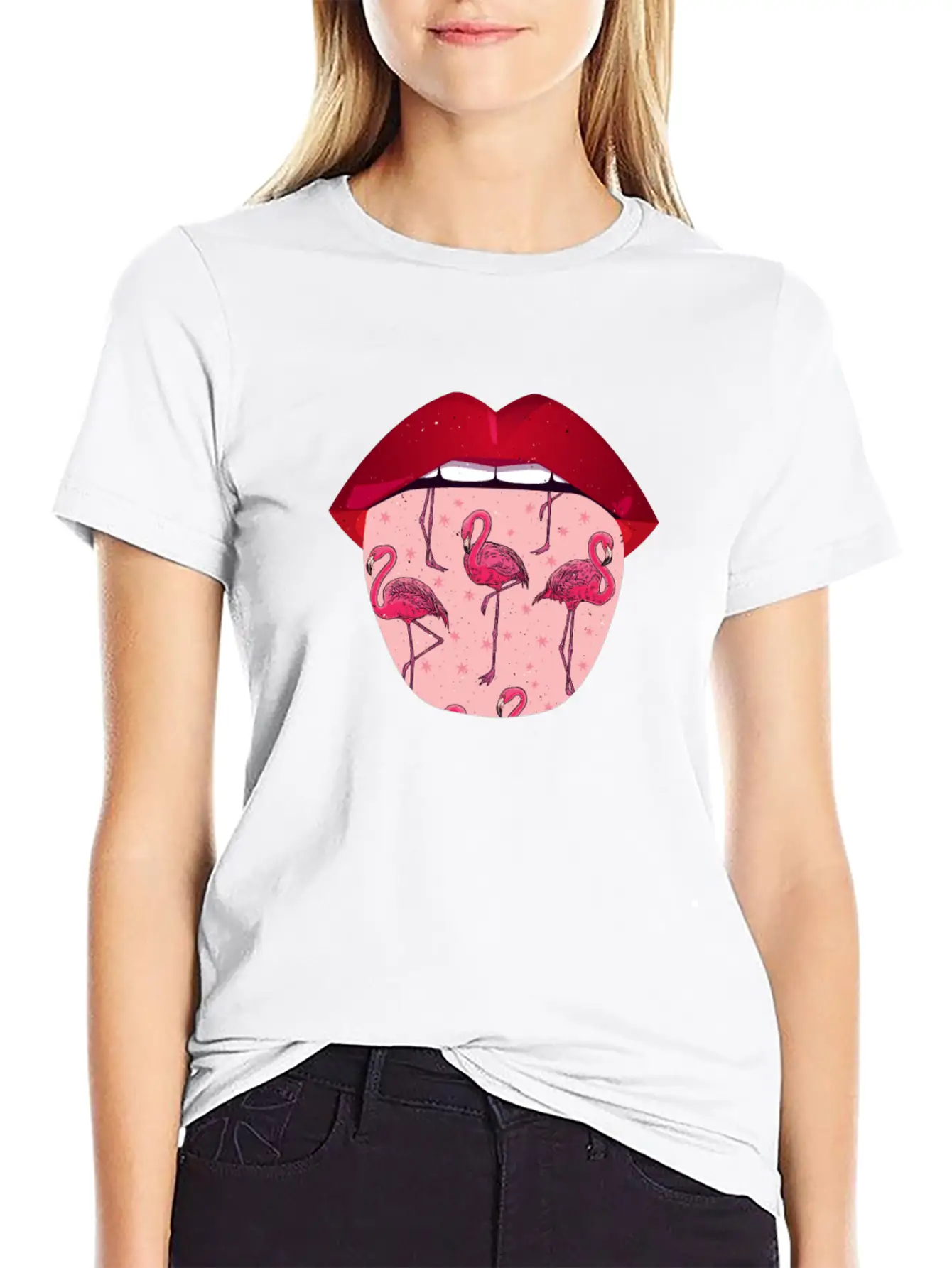 Flamingo Lips Relaxed Everyday Tee – Lightweight And Durable Cotton