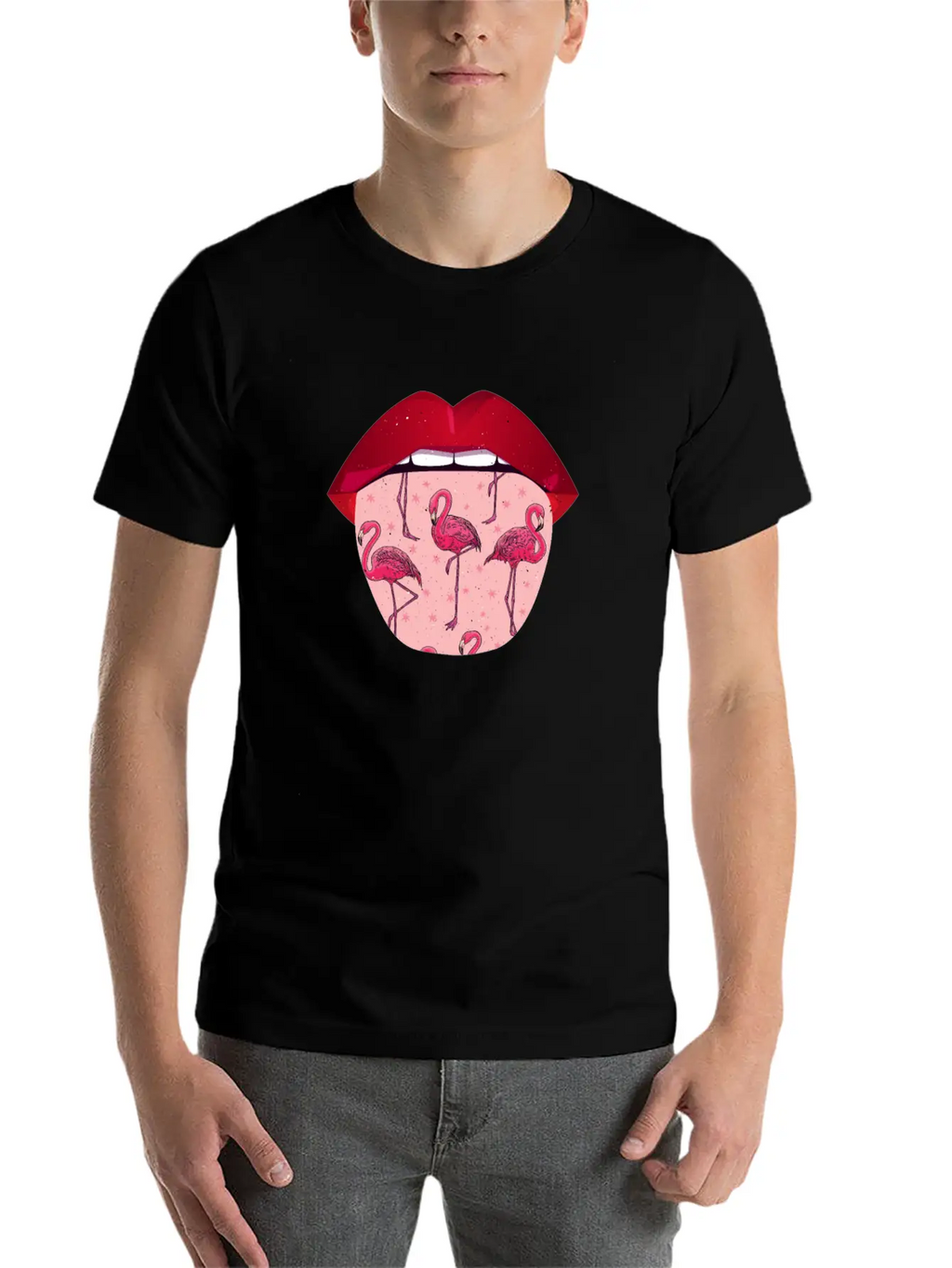 Flamingo Lips Relaxed Everyday Tee – Lightweight And Durable Cotton