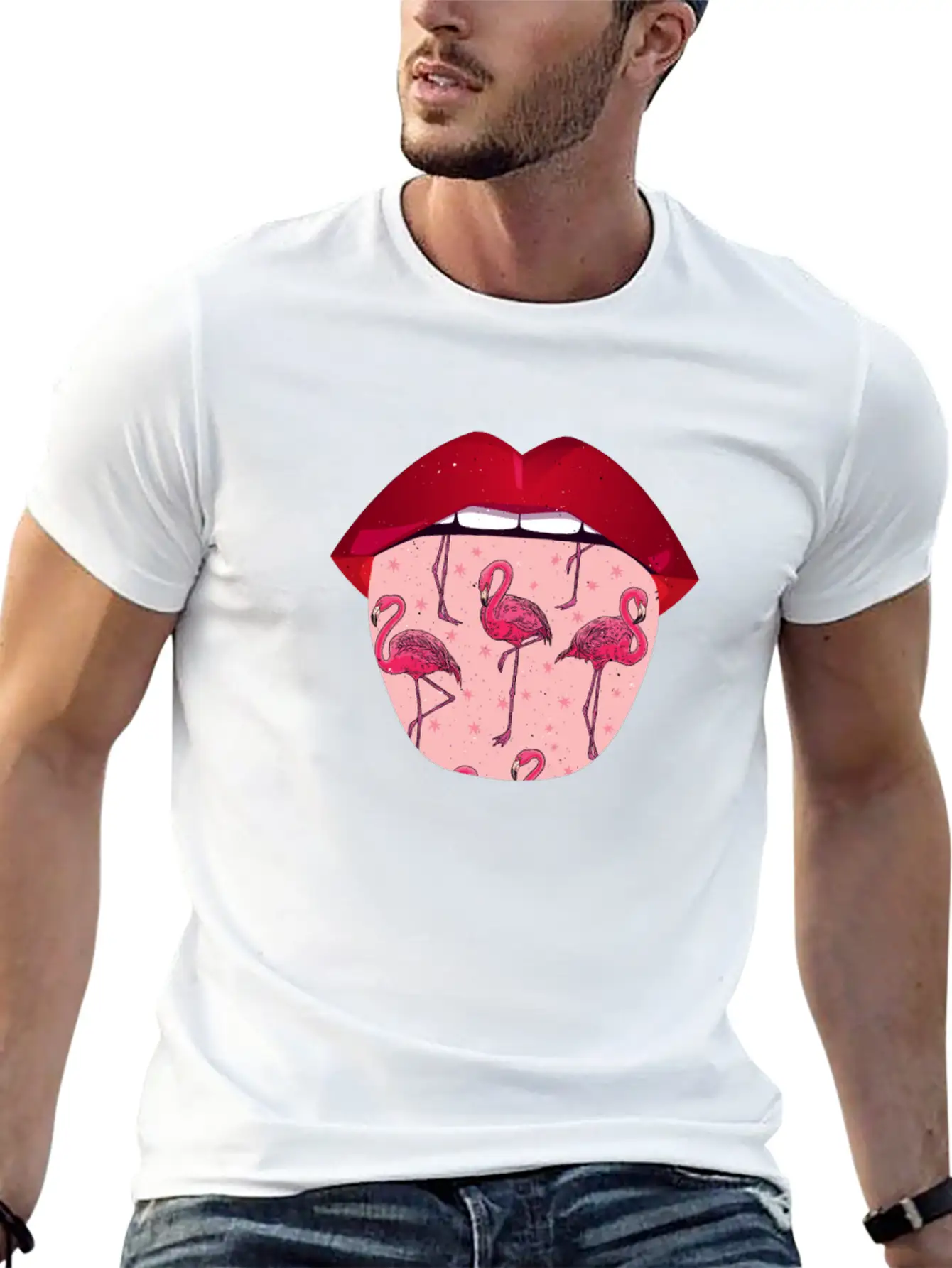 Flamingo Lips Relaxed Everyday Tee – Lightweight And Durable Cotton