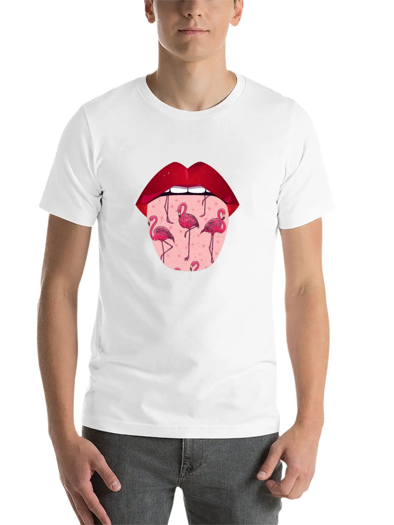 Flamingo Lips Relaxed Everyday Tee – Lightweight And Durable Cotton