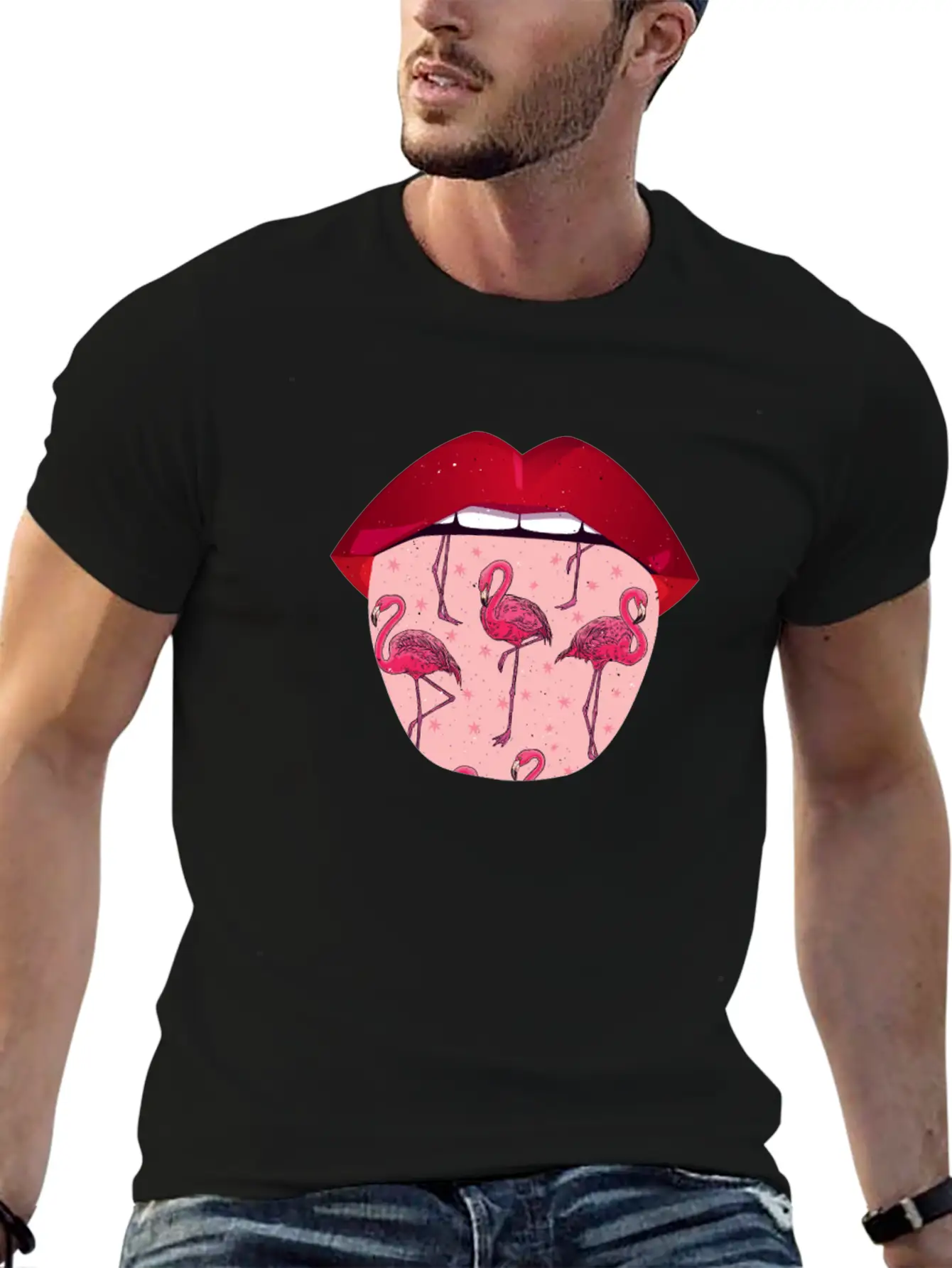 Flamingo Lips Relaxed Everyday Tee – Lightweight And Durable Cotton