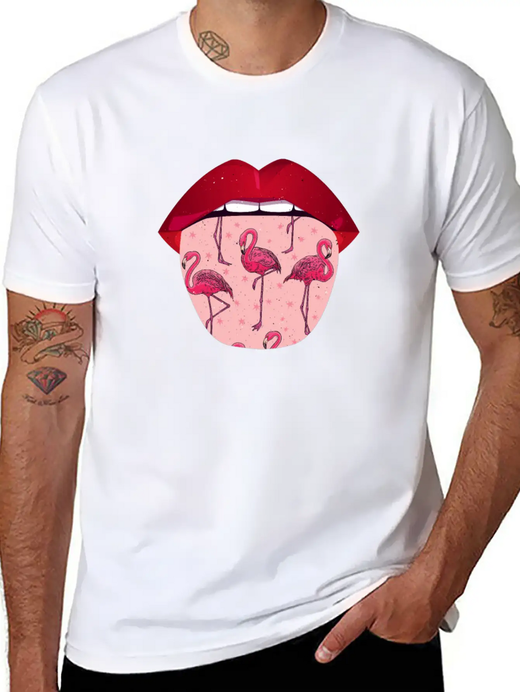 Flamingo Lips Relaxed Everyday Tee – Lightweight And Durable Cotton