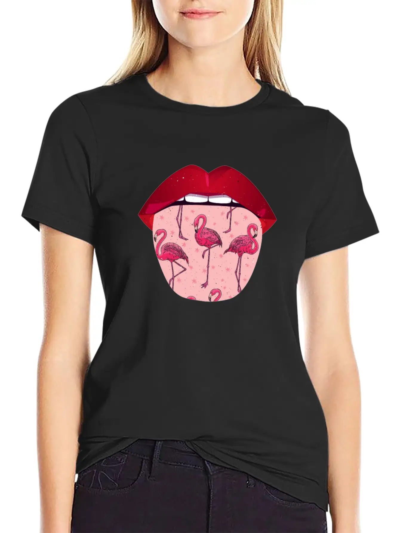 Flamingo Lips Relaxed Everyday Tee – Lightweight And Durable Cotton