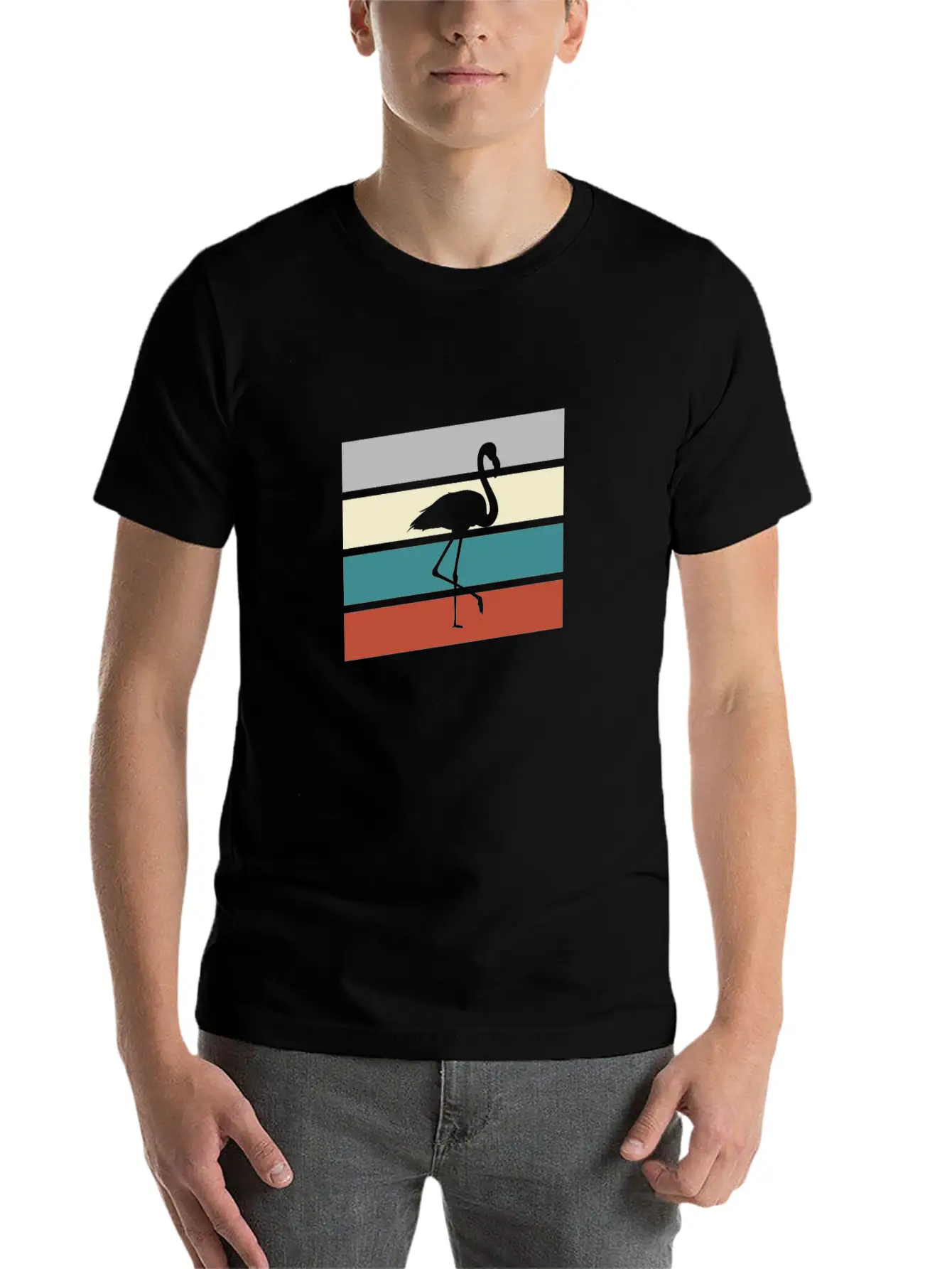 Flamingo Retro Classic Cotton Tee – Unisex Comfort For Any Season