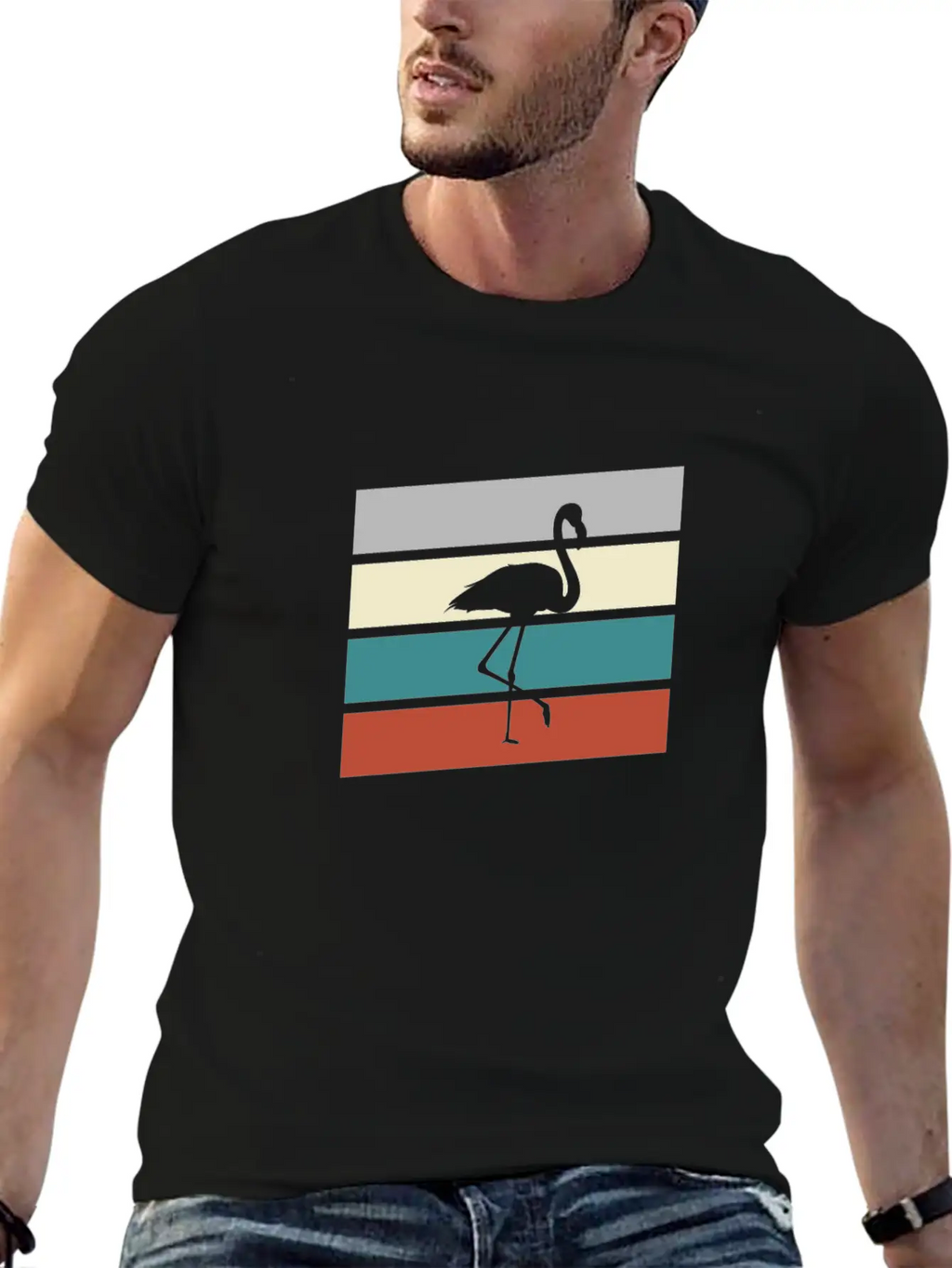 Flamingo Retro Classic Cotton Tee – Unisex Comfort For Any Season