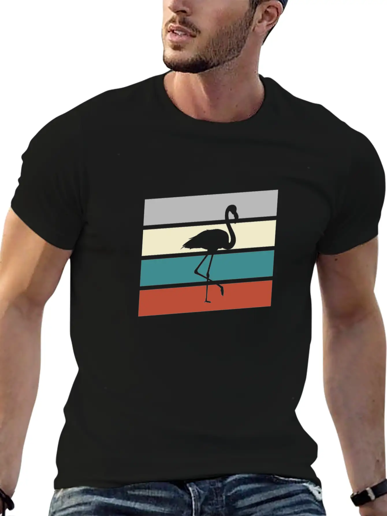 Flamingo Retro Classic Cotton Tee – Unisex Comfort For Any Season