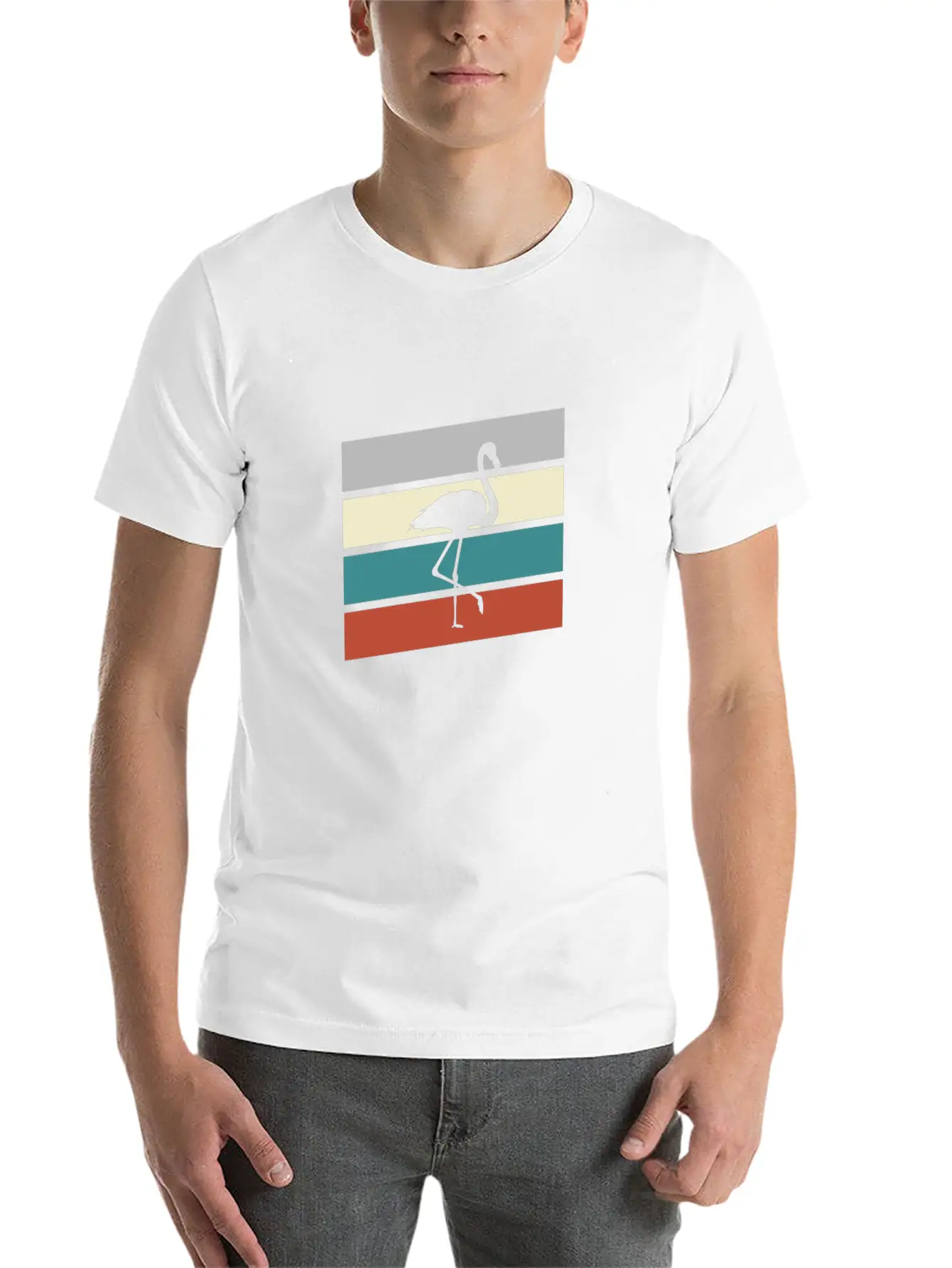 Flamingo Retro Classic Cotton Tee – Unisex Comfort For Any Season