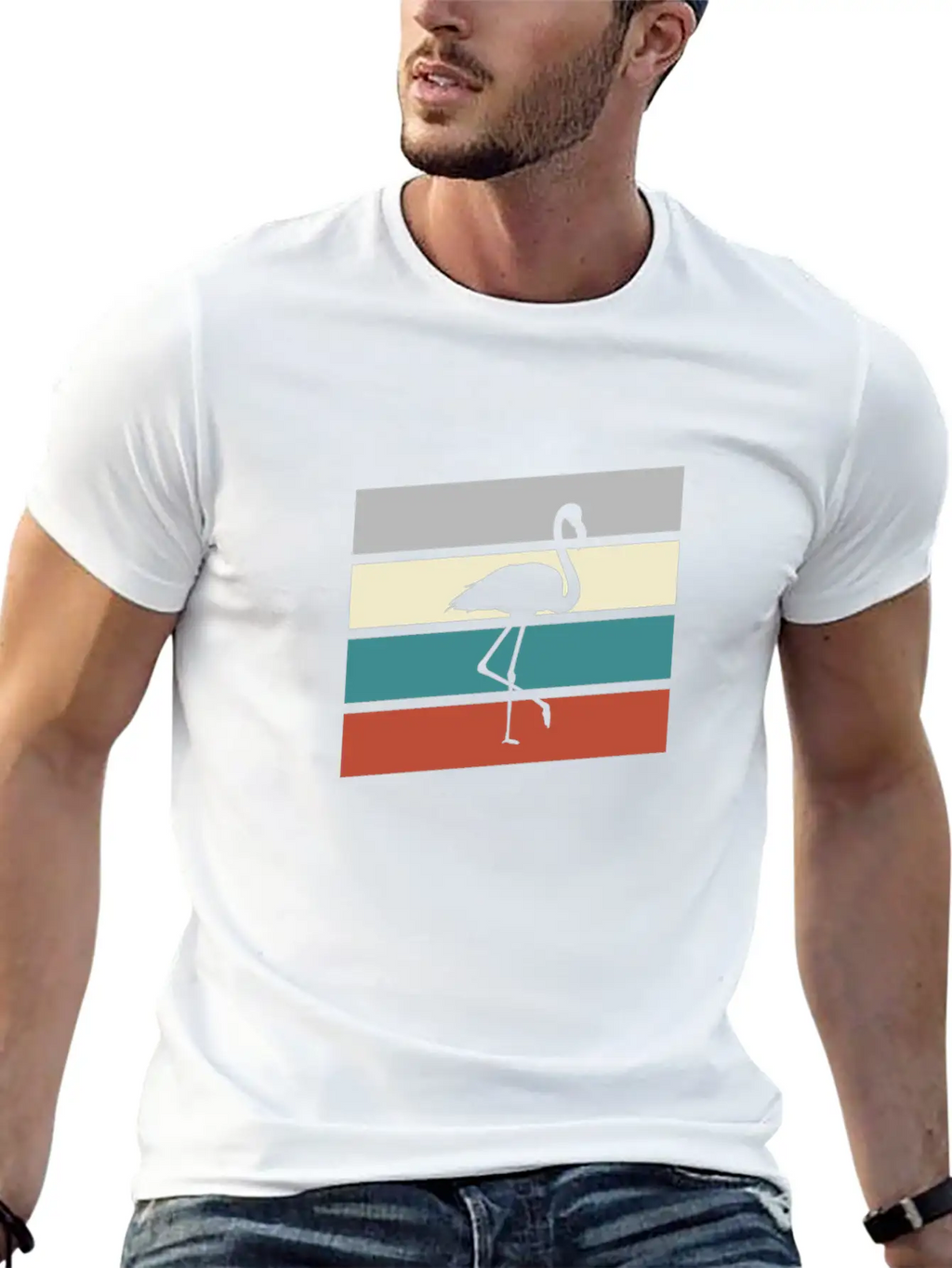 Flamingo Retro Classic Cotton Tee – Unisex Comfort For Any Season