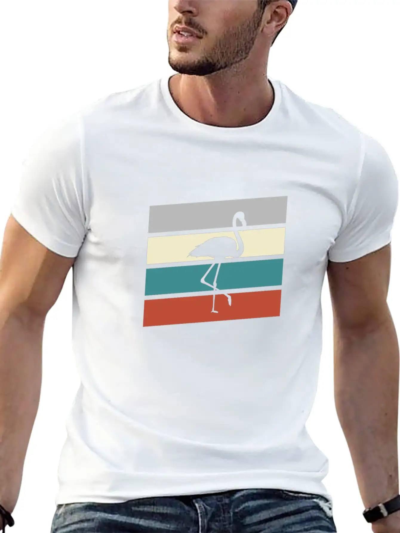 Flamingo Retro Classic Cotton Tee – Unisex Comfort For Any Season