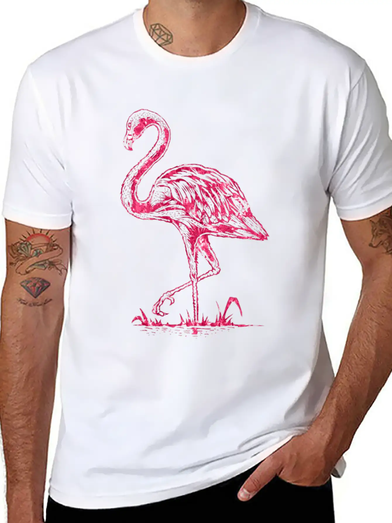 Flamingo Stylish Everyday T-Shirt – Unisex Basic Cotton Tee