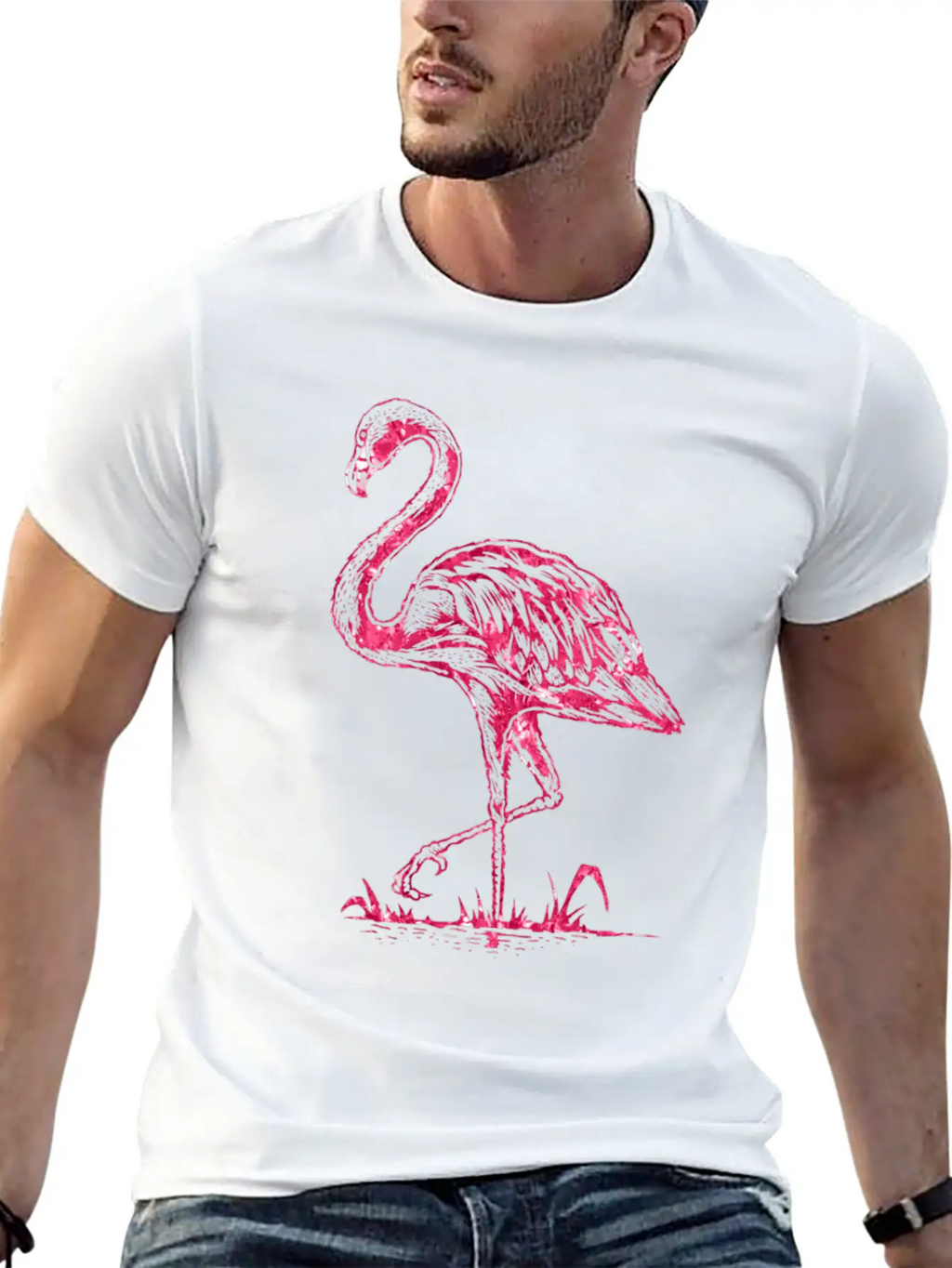 Flamingo Stylish Everyday T-Shirt – Unisex Basic Cotton Tee