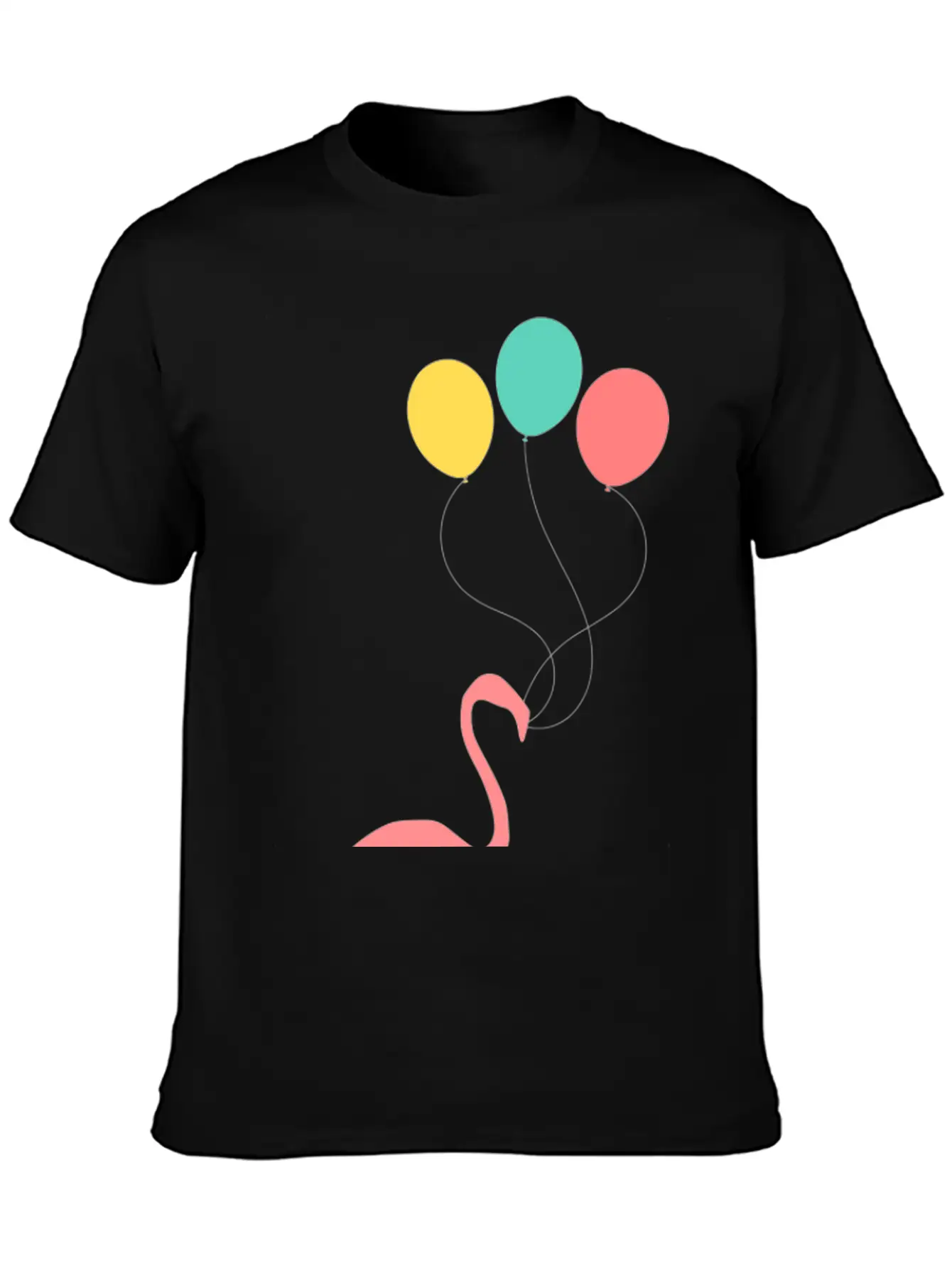 Flamingo With Balloons Essential Cotton Tee For Daily Outfits – Unisex Style