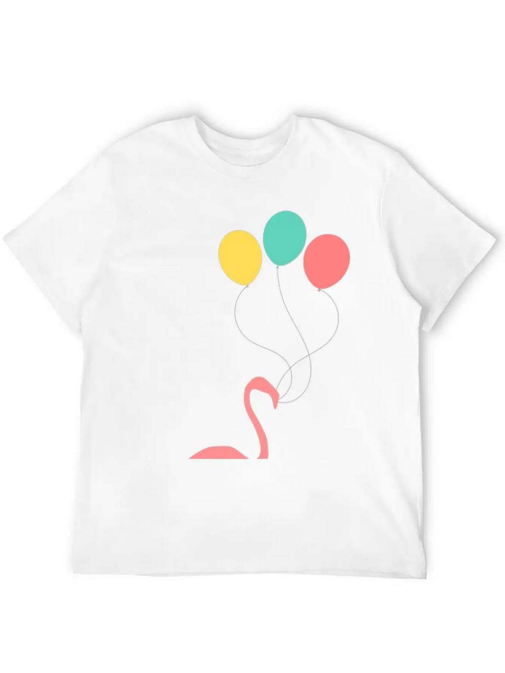 Flamingo With Balloons Essential Cotton Tee For Daily Outfits – Unisex Style