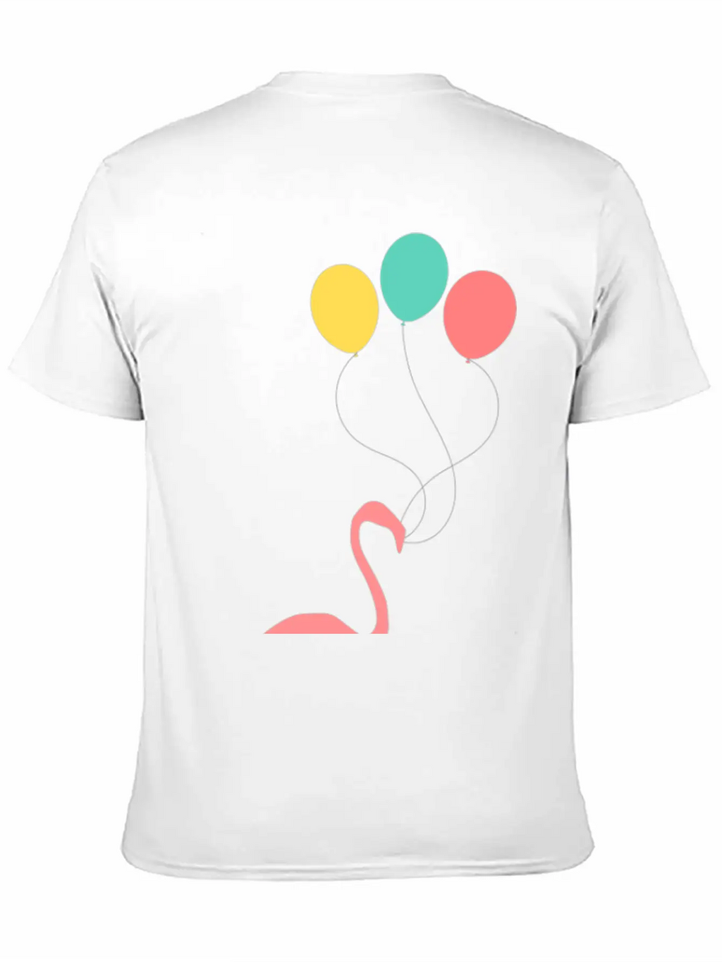 Flamingo With Balloons Essential Cotton Tee For Daily Outfits – Unisex Style