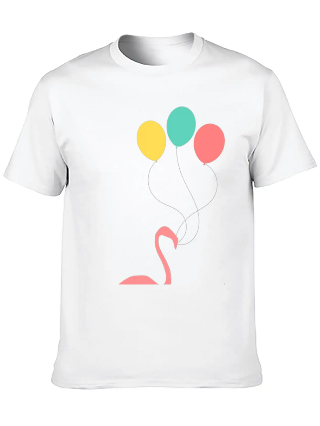 Flamingo With Balloons Essential Cotton Tee For Daily Outfits – Unisex Style