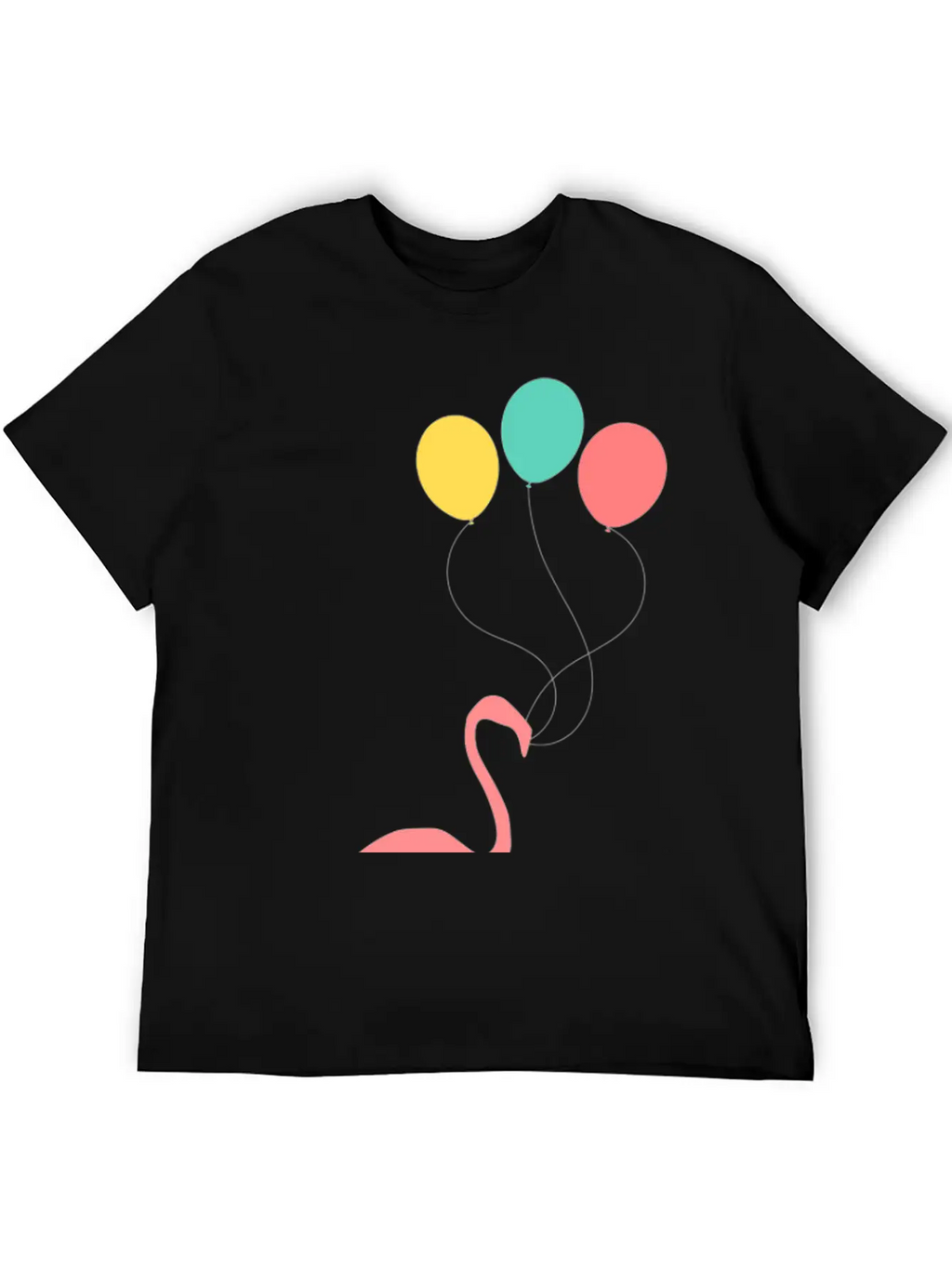 Flamingo With Balloons Essential Cotton Tee For Daily Outfits – Unisex Style
