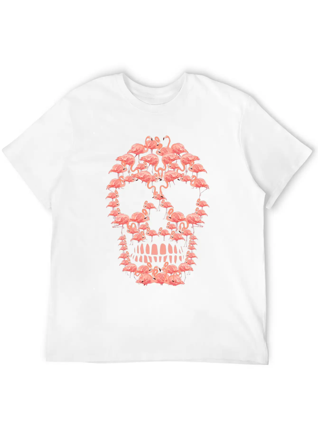 Flamingos Skull Creepy Flamingos Flock Of Birds Timeless Short Sleeve Tee – Comfy And Minimalist Design