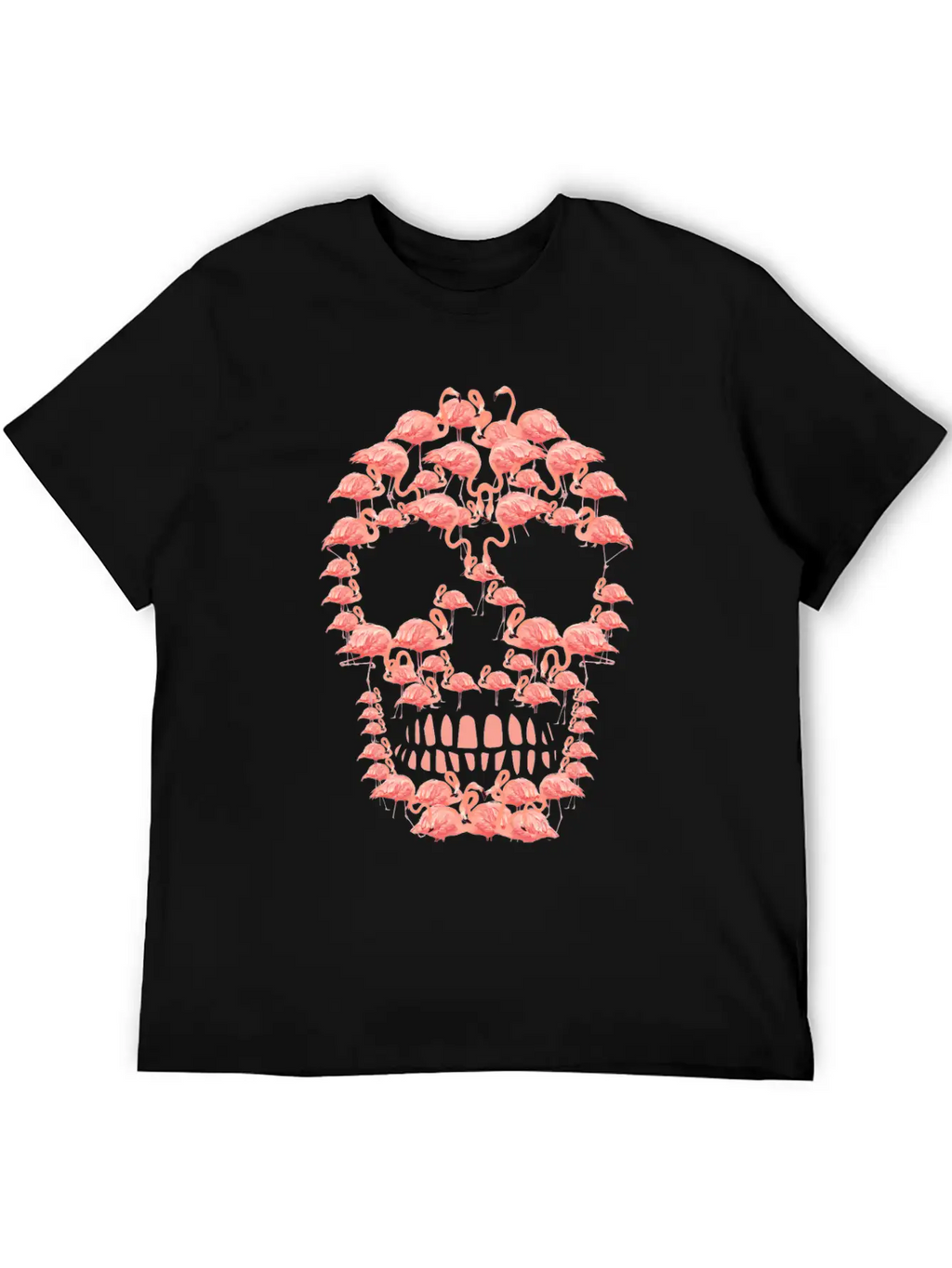 Flamingos Skull Creepy Flamingos Flock Of Birds Timeless Short Sleeve Tee – Comfy And Minimalist Design