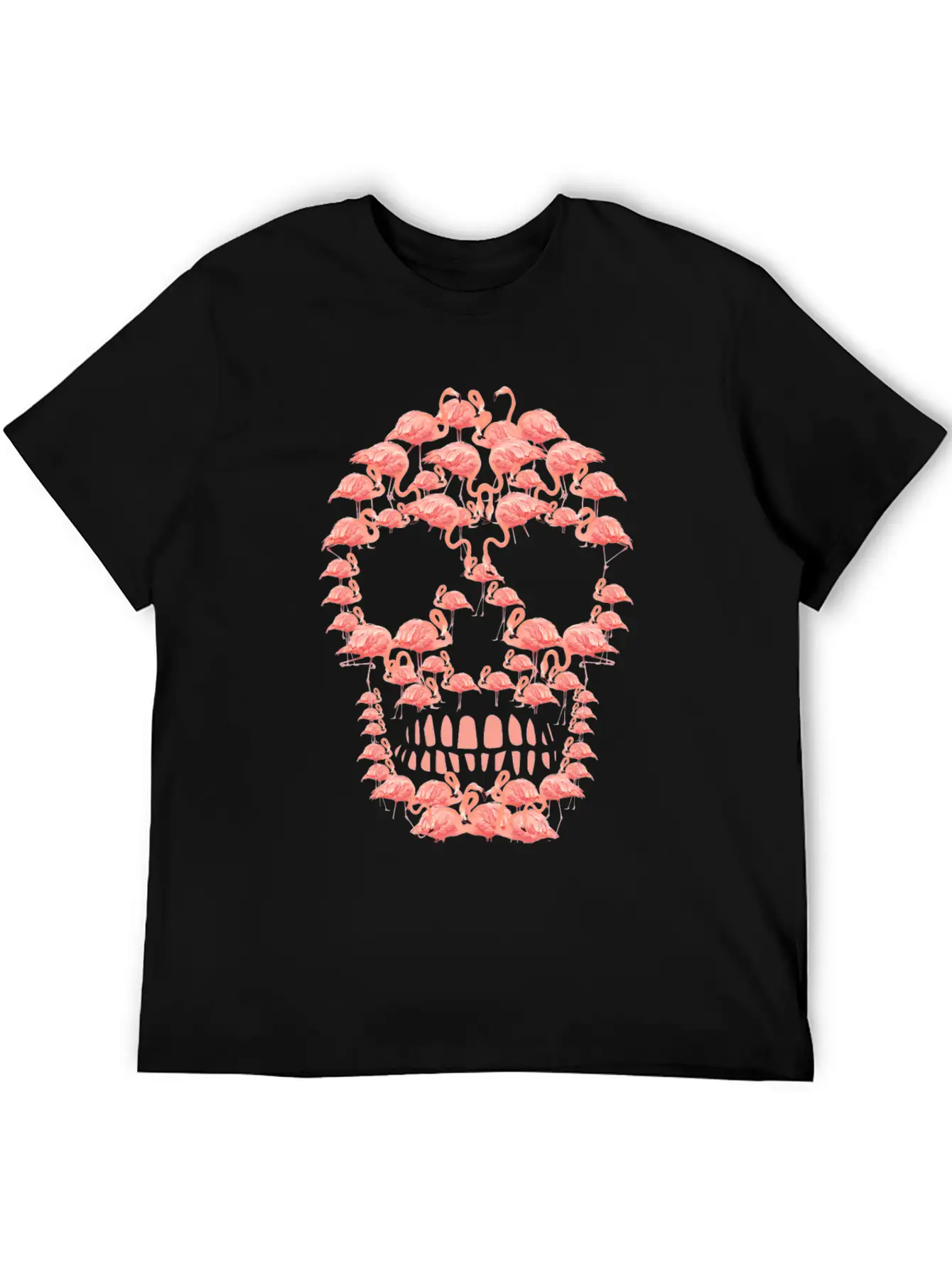 Flamingos Skull Creepy Flamingos Flock Of Birds Timeless Short Sleeve Tee – Comfy And Minimalist Design