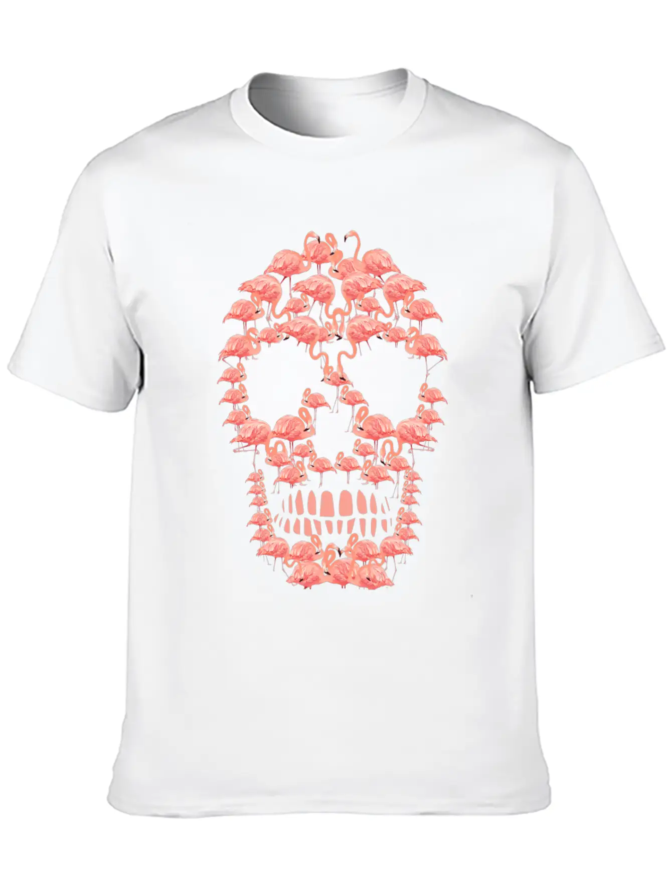 Flamingos Skull Creepy Flamingos Flock Of Birds Timeless Short Sleeve Tee – Comfy And Minimalist Design