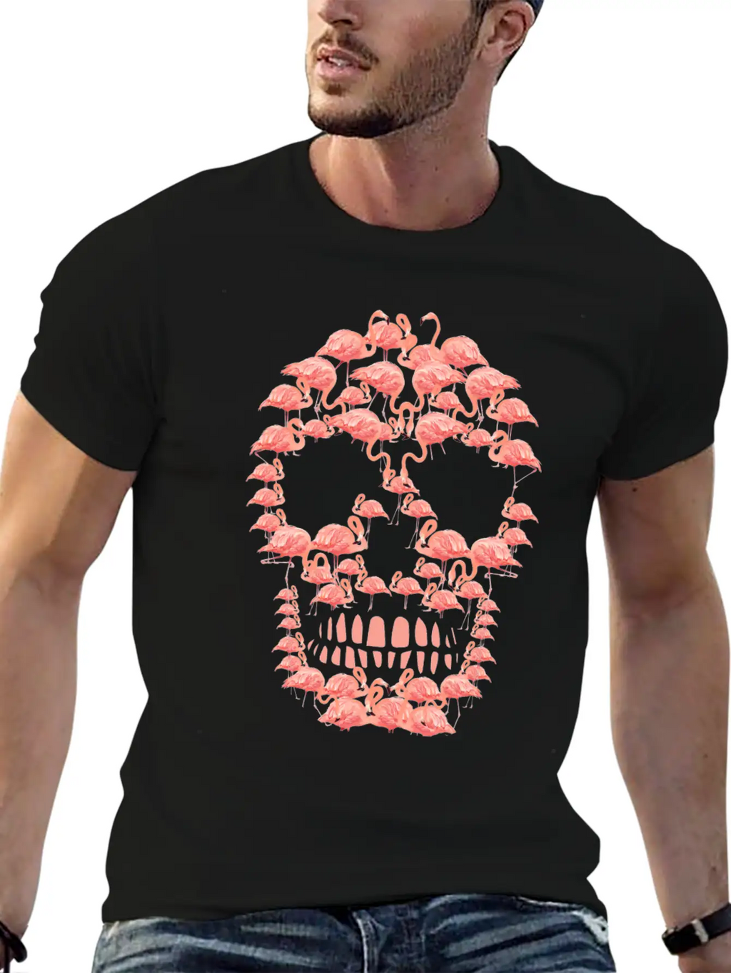 Flamingos Skull Creepy Flamingos Flock Of Birds Timeless Short Sleeve Tee – Comfy And Minimalist Design