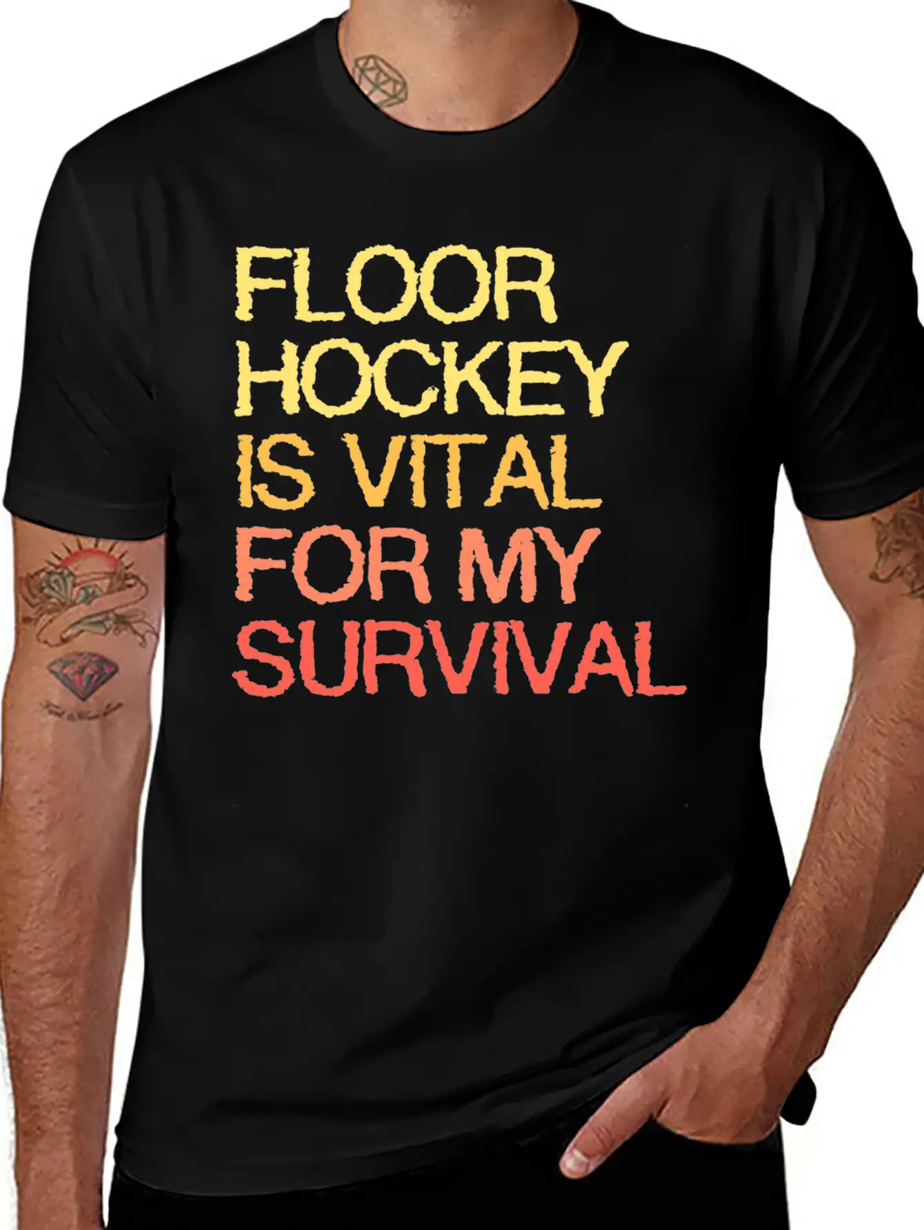 Floor Hockey Is Vital For My Survival Timeless Short Sleeve Tee – Comfy And Minimalist Design