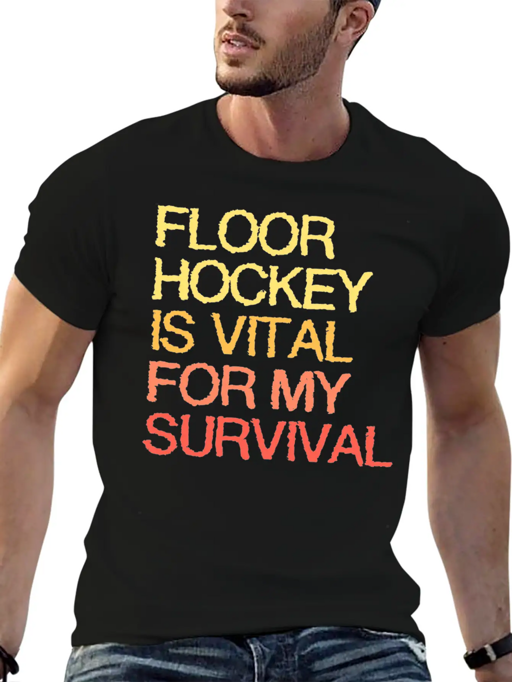Floor Hockey Is Vital For My Survival Timeless Short Sleeve Tee – Comfy And Minimalist Design
