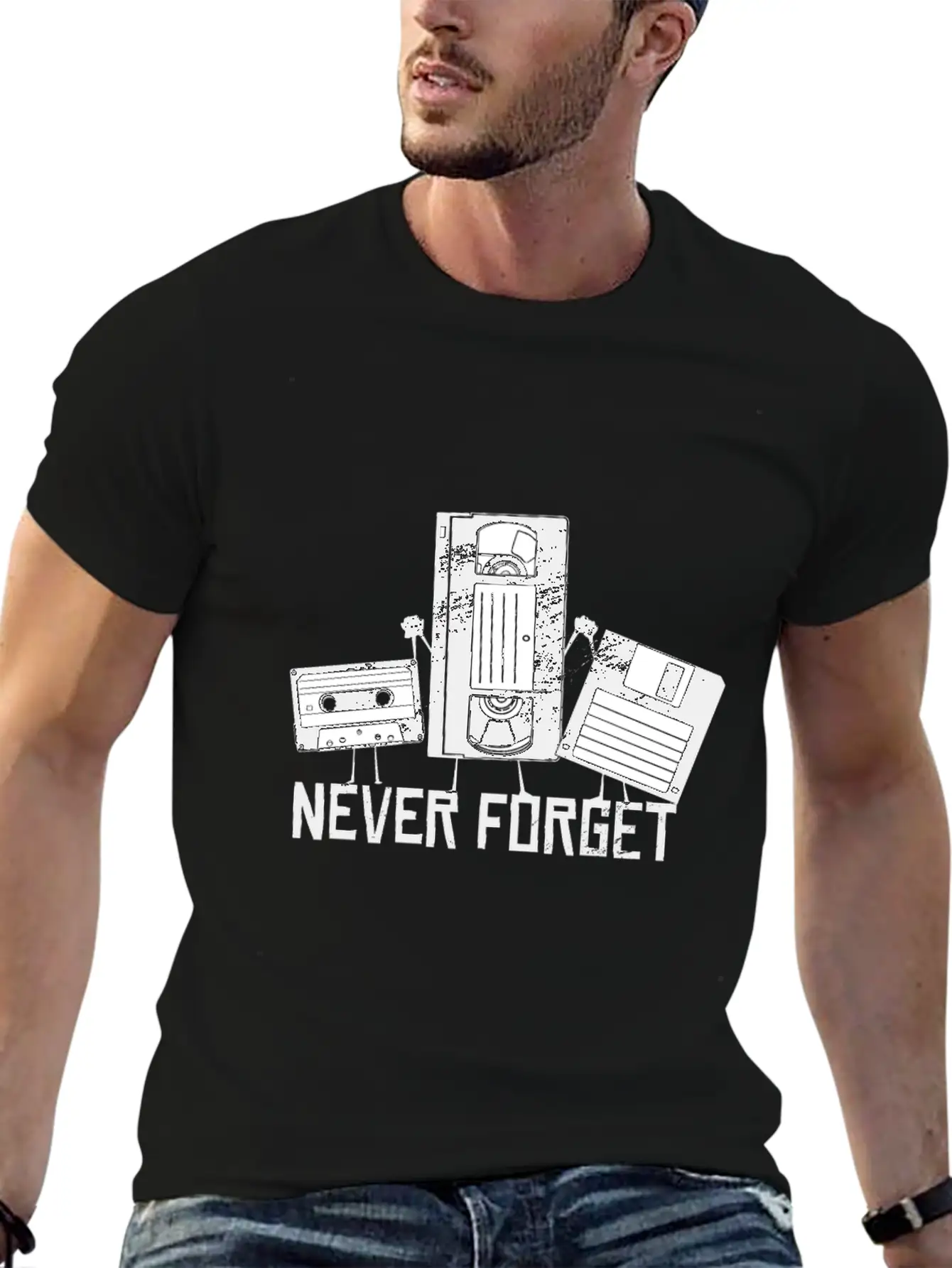 Floppy Disc Never Forget Video Cassette Friends Breathable Graphic T-Shirt – Perfect For Casual Days