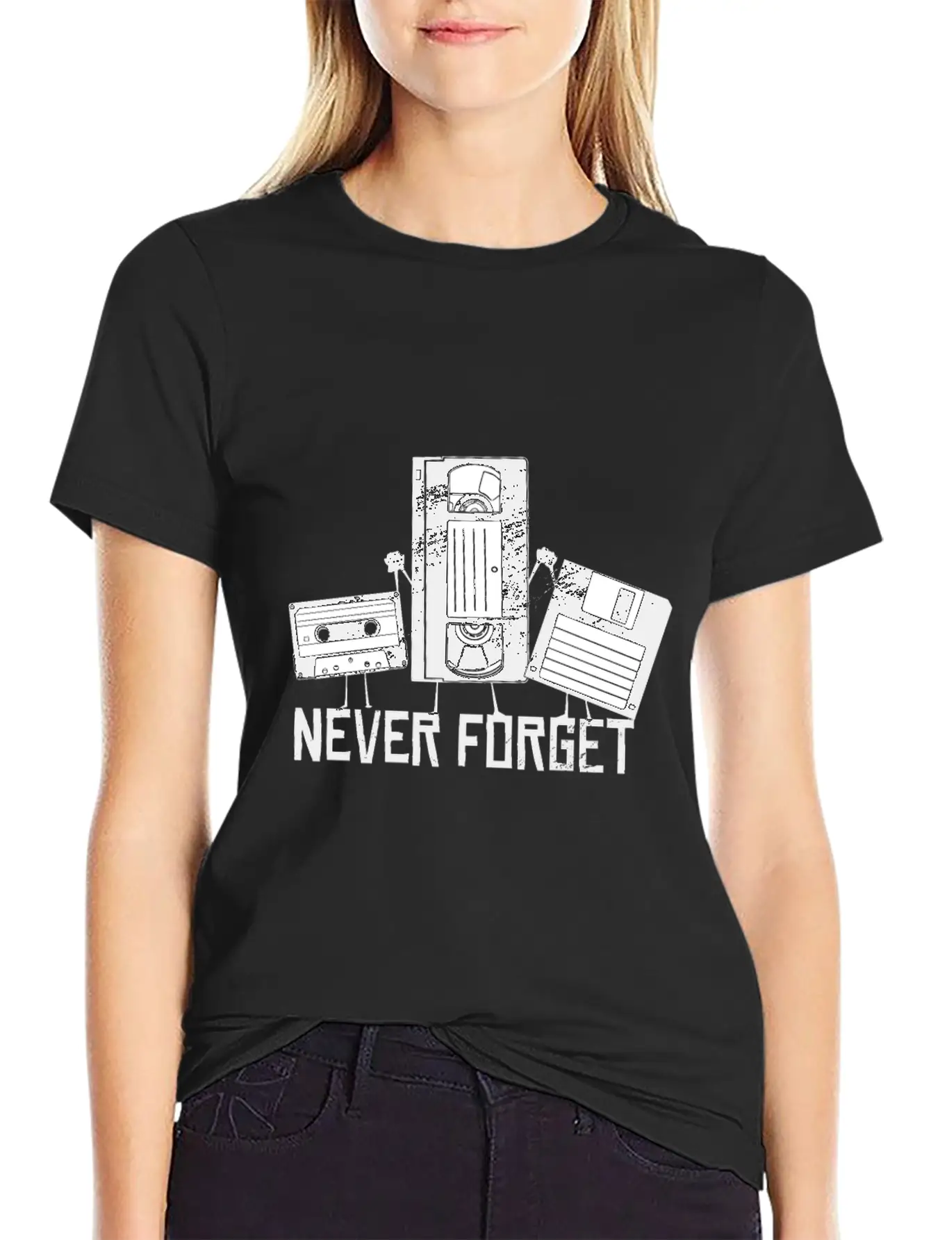 Floppy Disc Never Forget Video Cassette Friends Breathable Graphic T-Shirt – Perfect For Casual Days