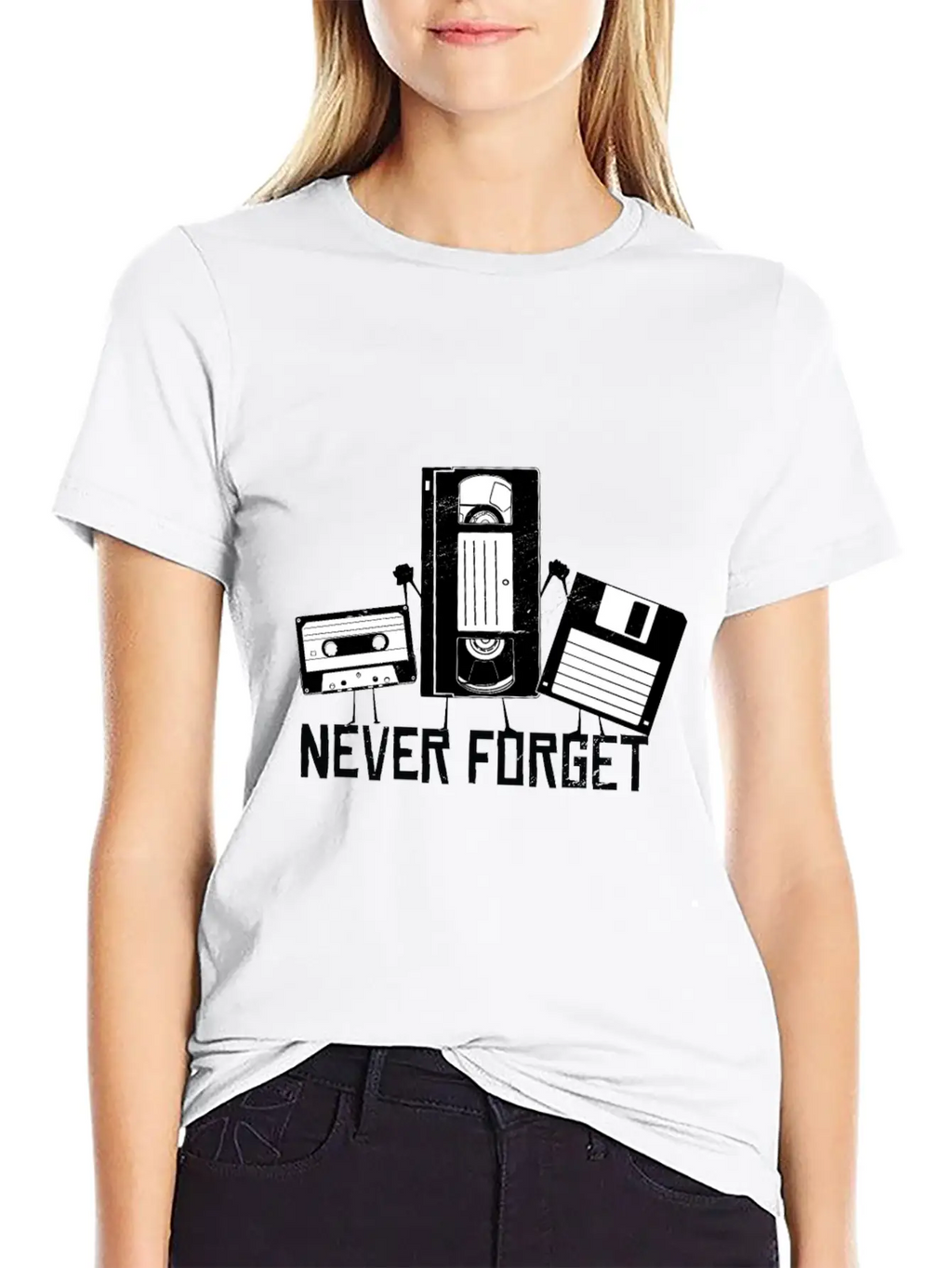 Floppy Disc Never Forget Video Cassette Friends Breathable Graphic T-Shirt – Perfect For Casual Days