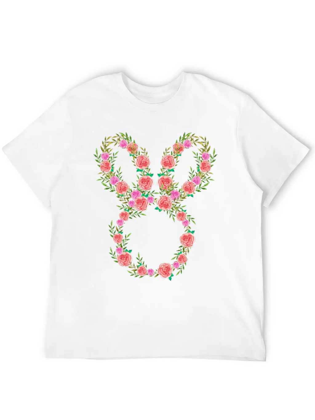 Floral Bunny Essential Cotton Tee For Daily Outfits – Unisex Style