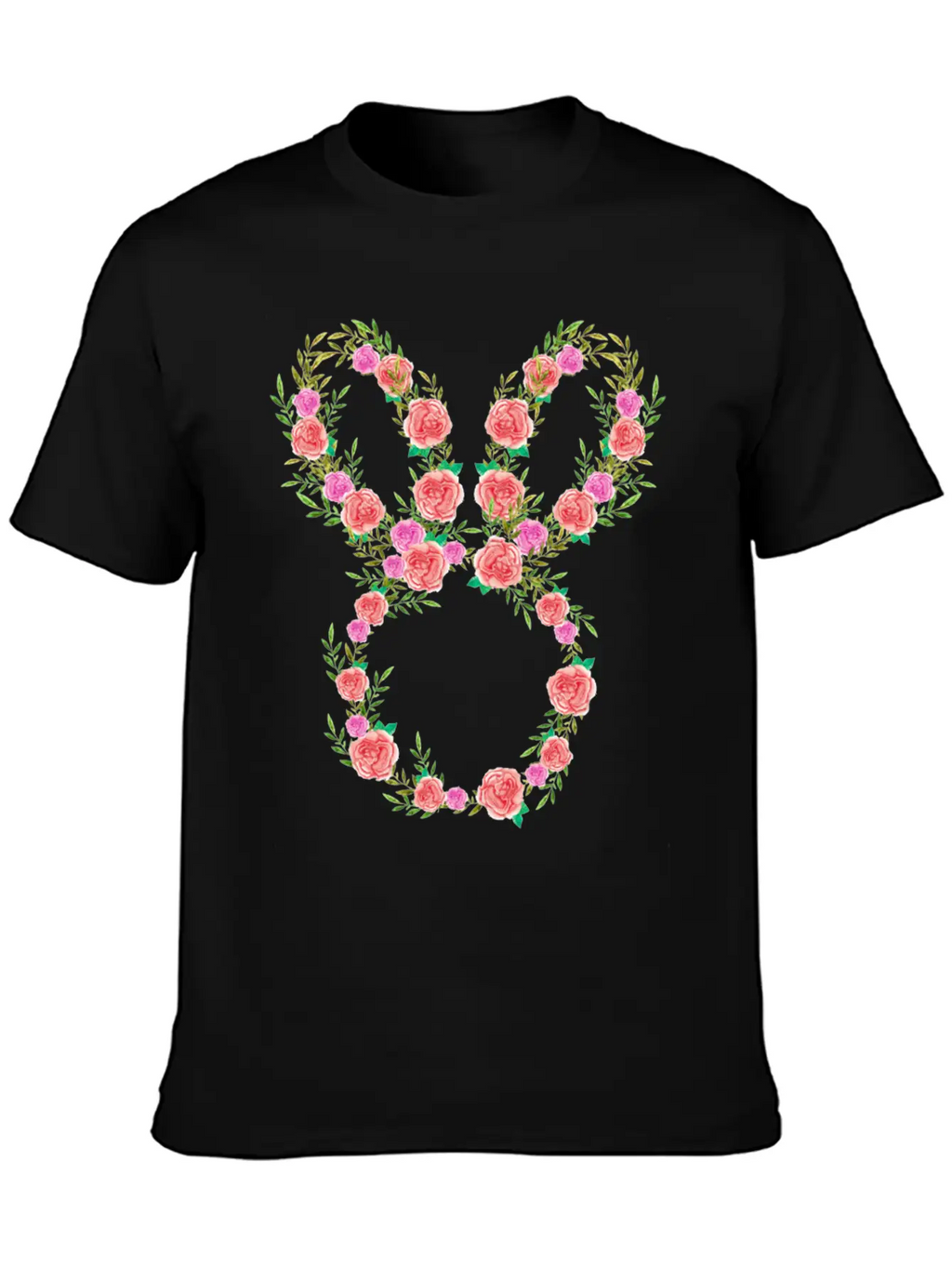 Floral Bunny Essential Cotton Tee For Daily Outfits – Unisex Style