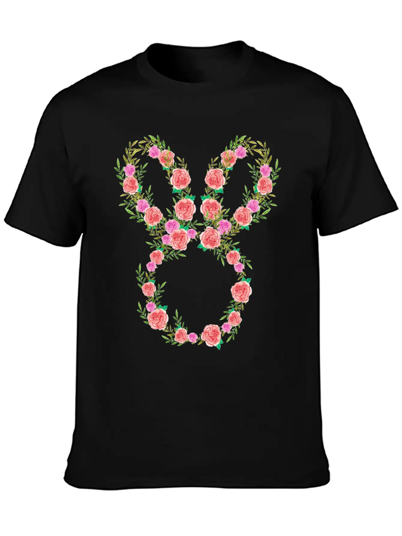Floral Bunny Essential Cotton Tee For Daily Outfits – Unisex Style