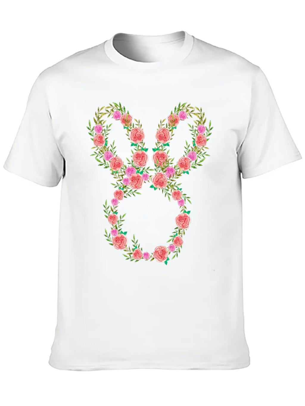 Floral Bunny Essential Cotton Tee For Daily Outfits – Unisex Style