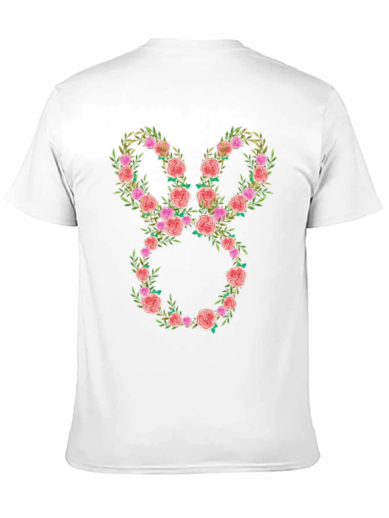 Floral Bunny Essential Cotton Tee For Daily Outfits – Unisex Style