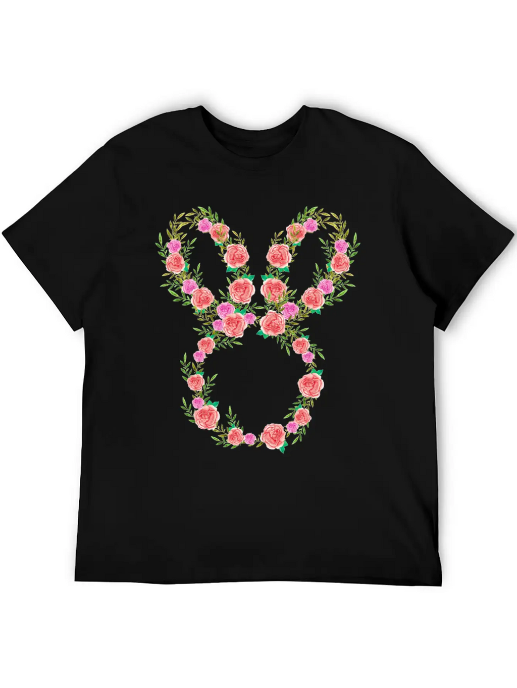 Floral Bunny Essential Cotton Tee For Daily Outfits – Unisex Style