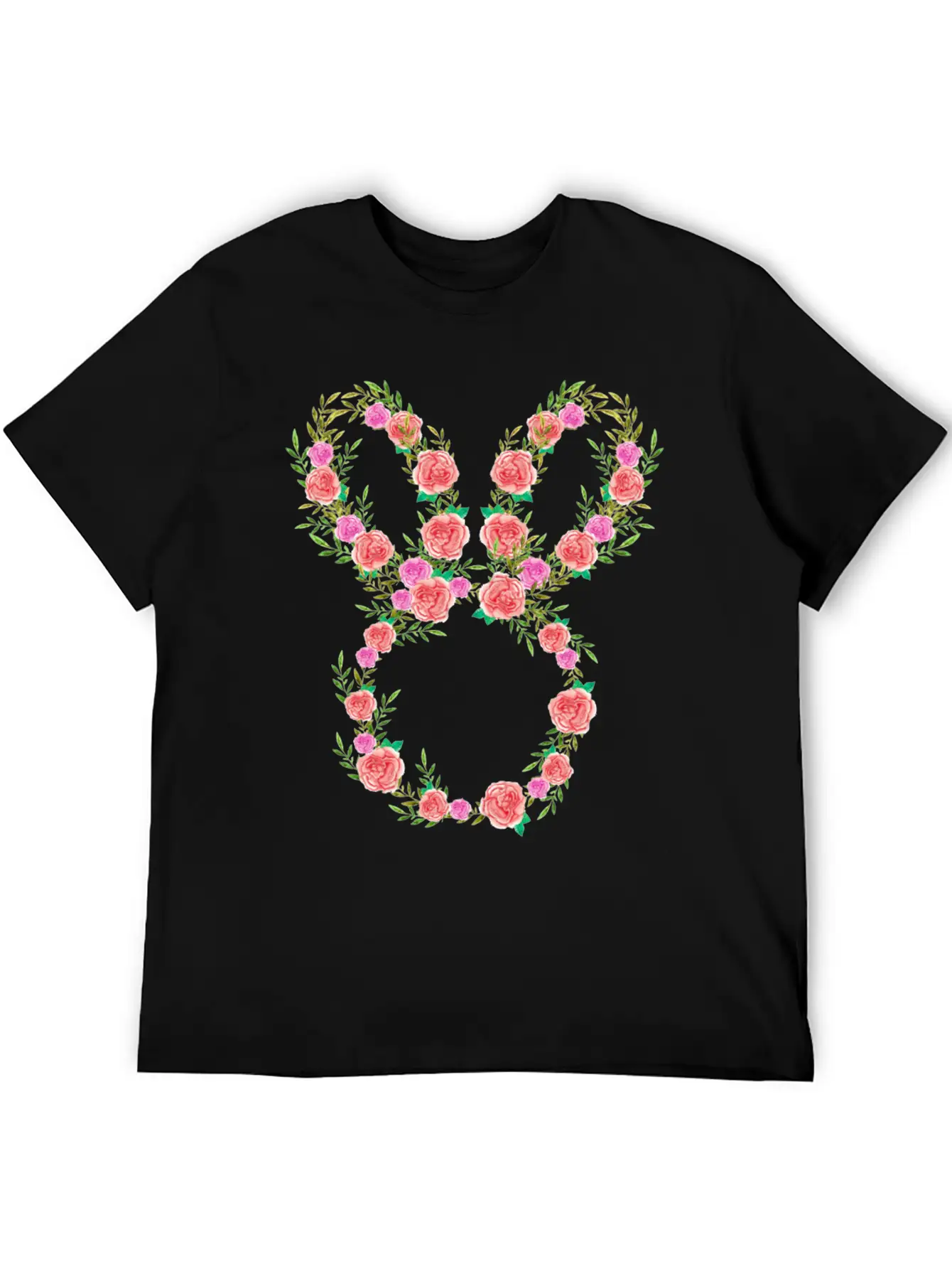 Floral Bunny Essential Cotton Tee For Daily Outfits – Unisex Style