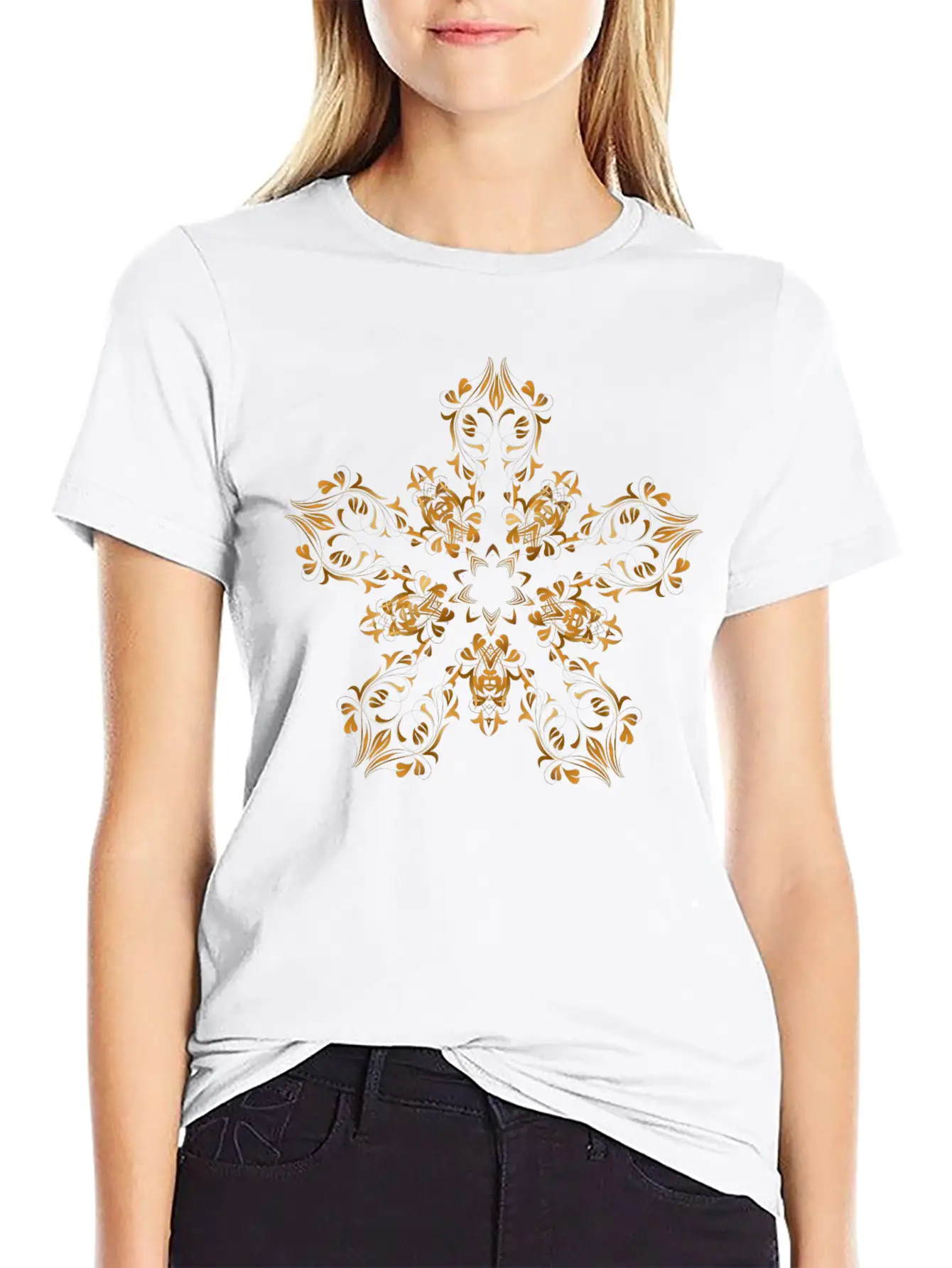 Floral Flourish Design 14 Basic Graphic T-Shirt – Daily Comfort In Soft Cotton