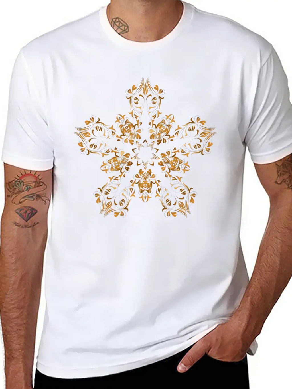 Floral Flourish Design 14 Basic Graphic T-Shirt – Daily Comfort In Soft Cotton