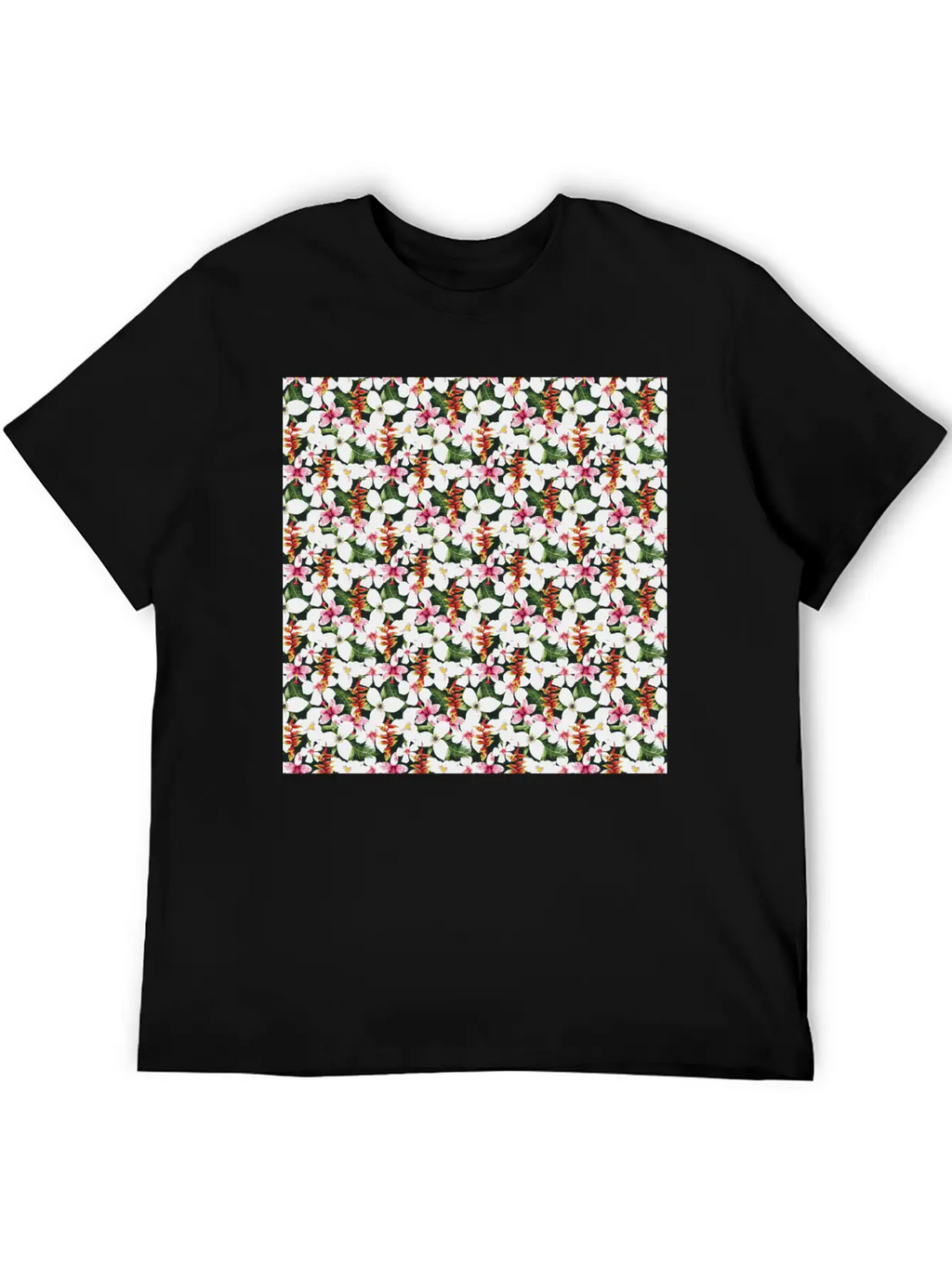 Floral Orchid Tropical Pattern Classic Cotton Tee – Unisex Comfort For Any Season